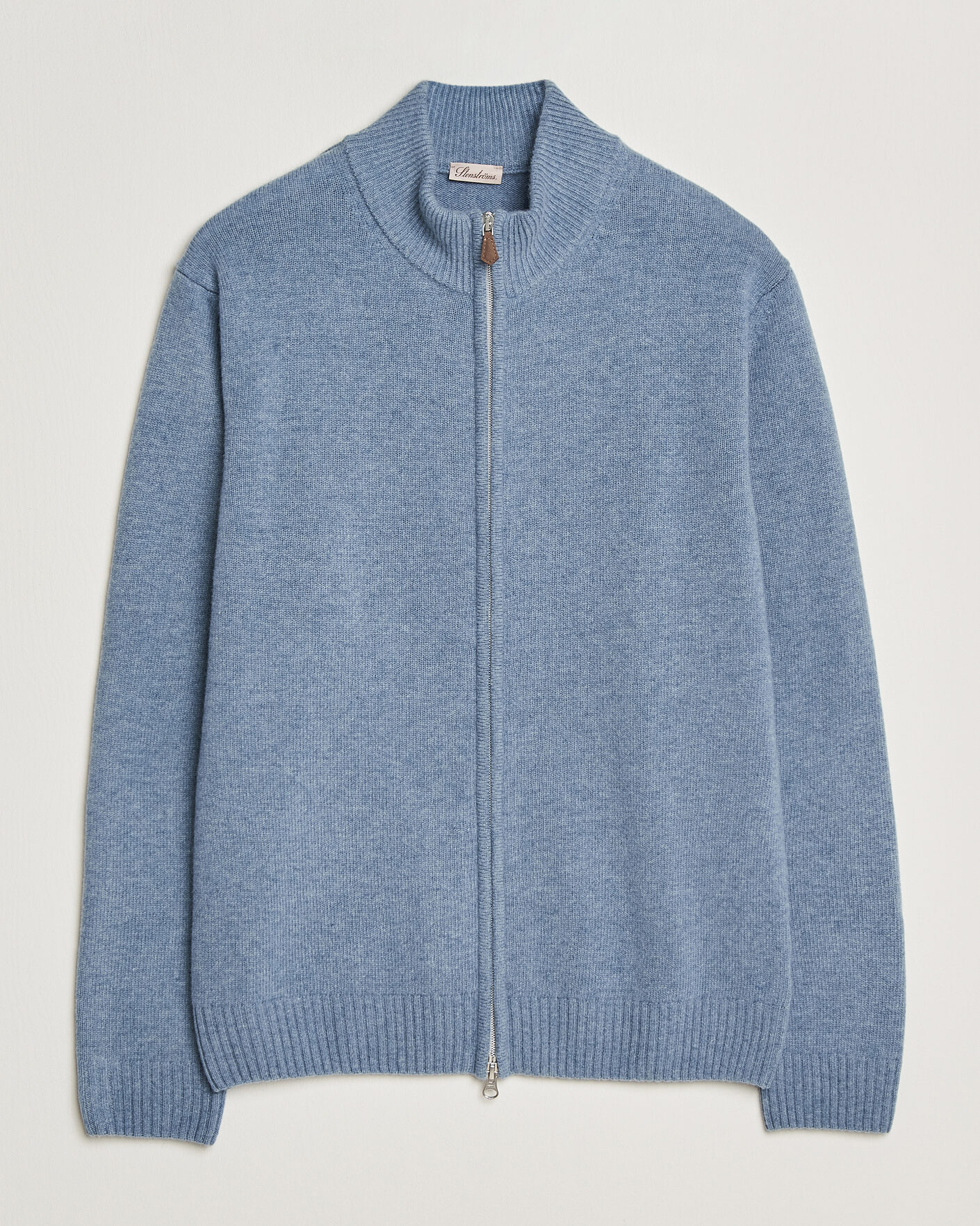 Homme | Pulls Et Tricots | Stenströms | Brushed Merino Full Zip Light Blue