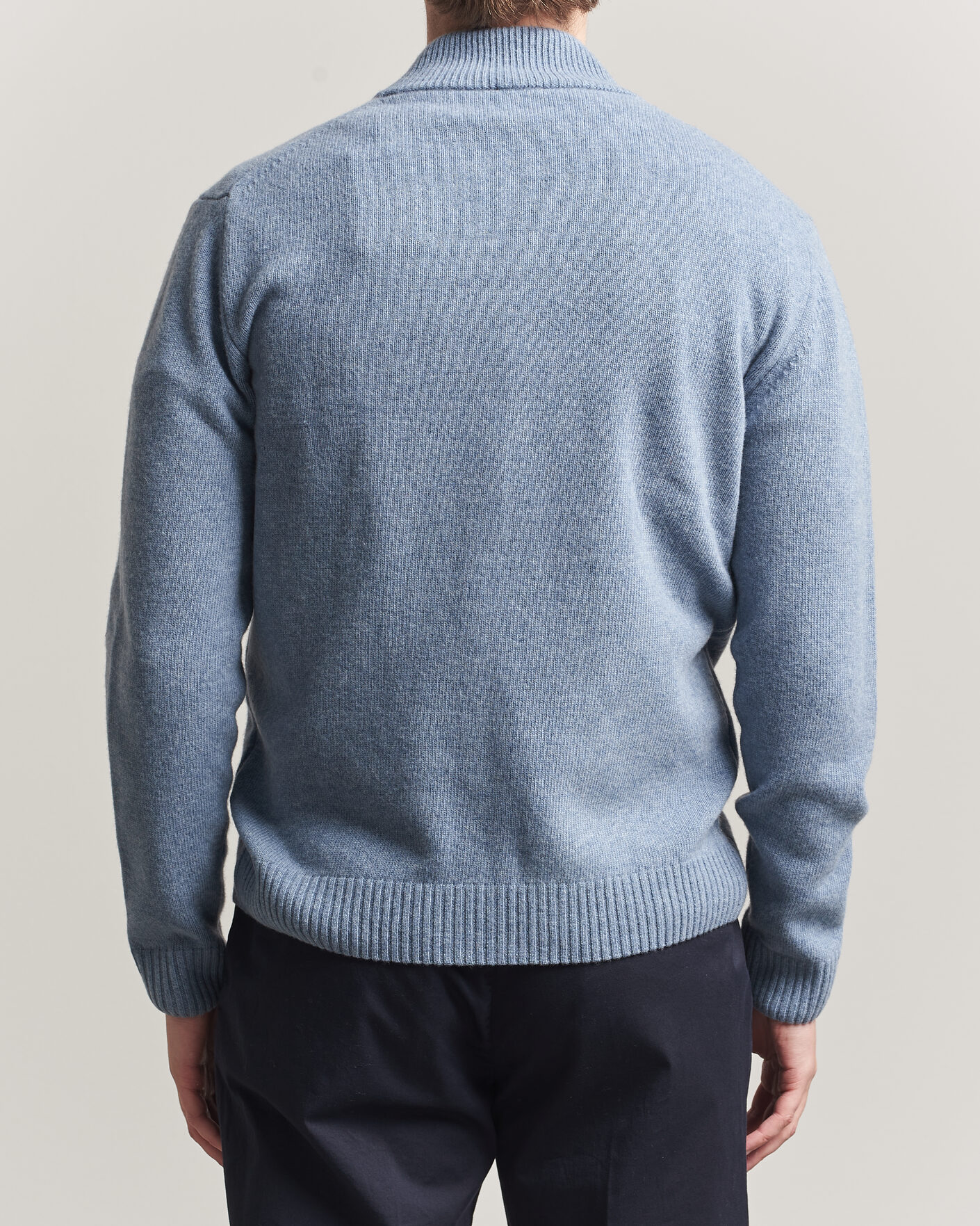 Homme | Pulls Et Tricots | Stenströms | Brushed Merino Full Zip Light Blue