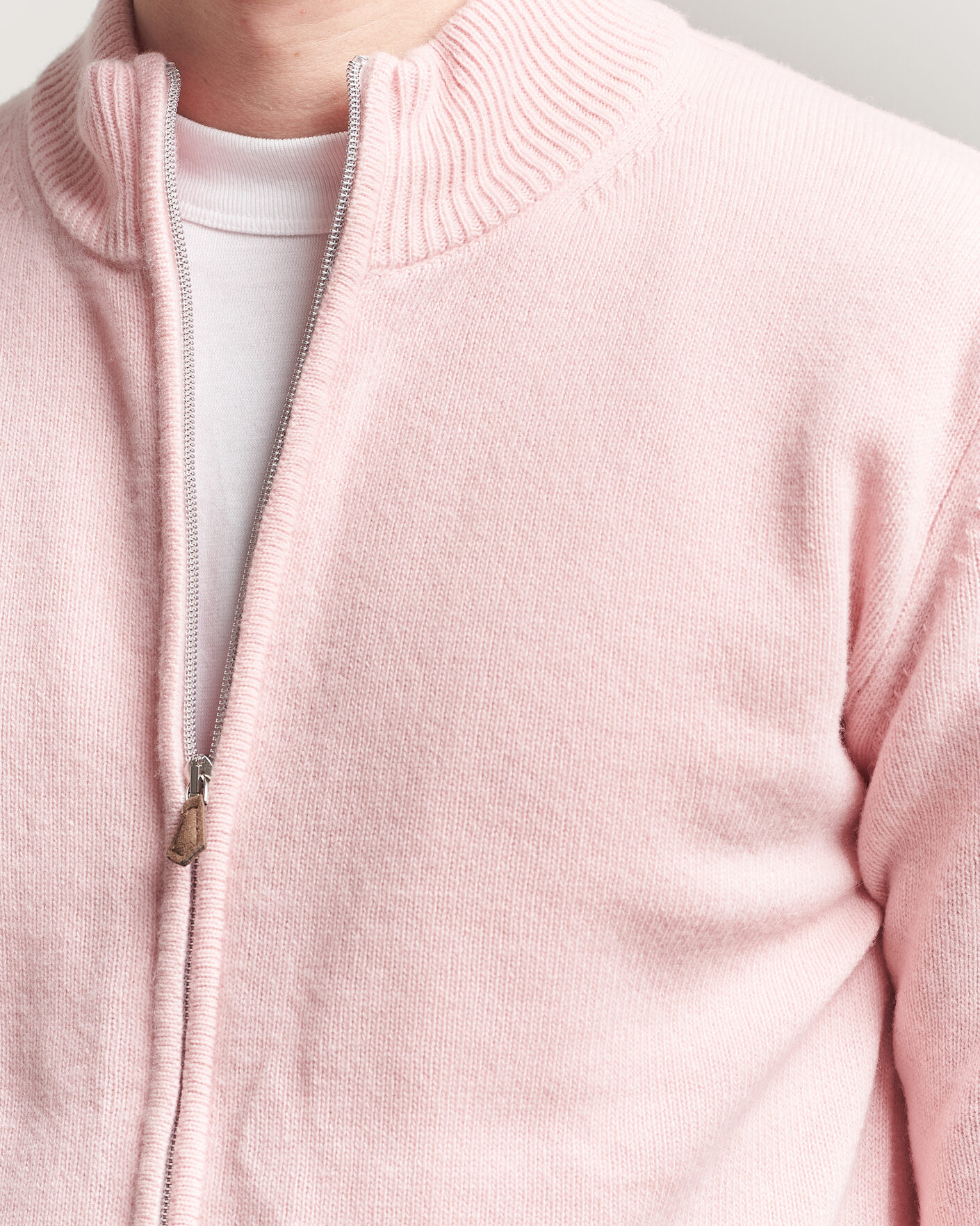 Homme | Pulls Et Tricots | Stenströms | Brushed Merino Full Zip Pink