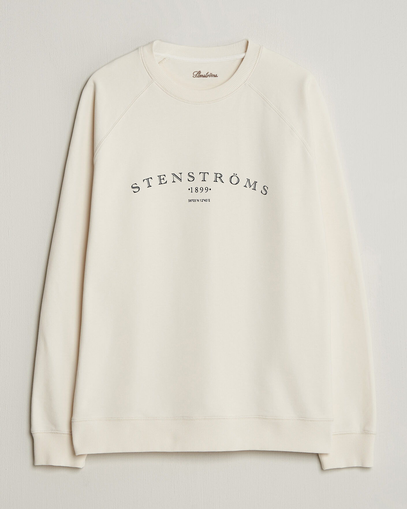 Homme | Pulls Et Tricots | Stenströms | Raglan Crew Logo Sweater White