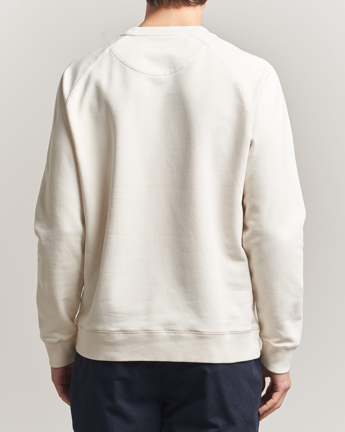 Homme | Pulls Et Tricots | Stenströms | Raglan Crew Logo Sweater White