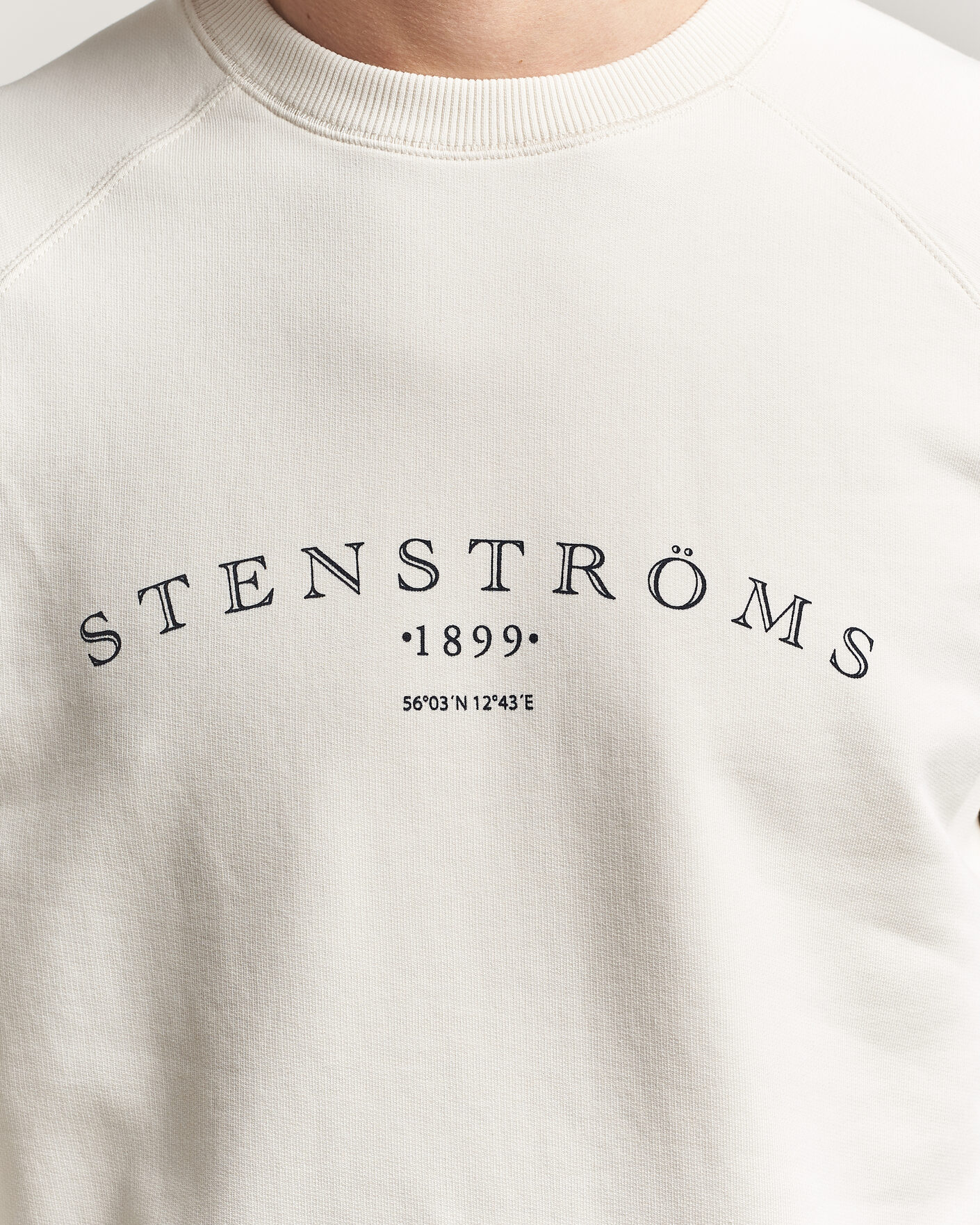 Homme | Pulls Et Tricots | Stenströms | Raglan Crew Logo Sweater White