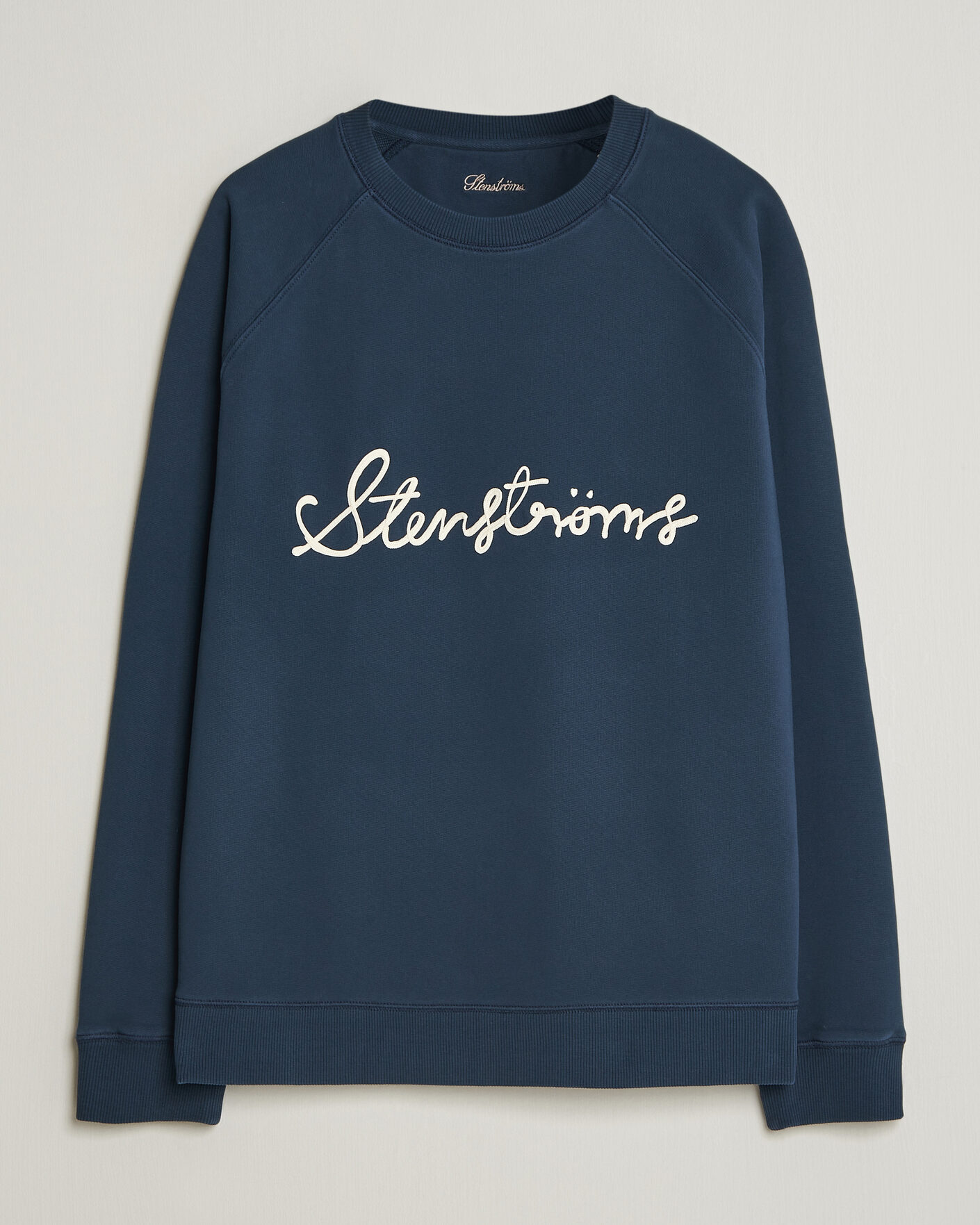 Homme | Pulls Et Tricots | Stenströms | Raglan Crew Logo Sweater Navy