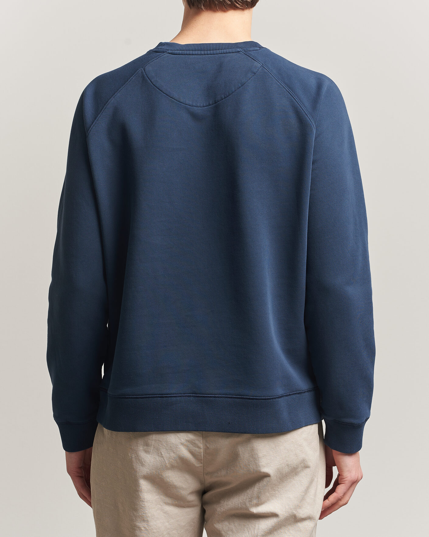 Homme | Pulls Et Tricots | Stenströms | Raglan Crew Logo Sweater Navy