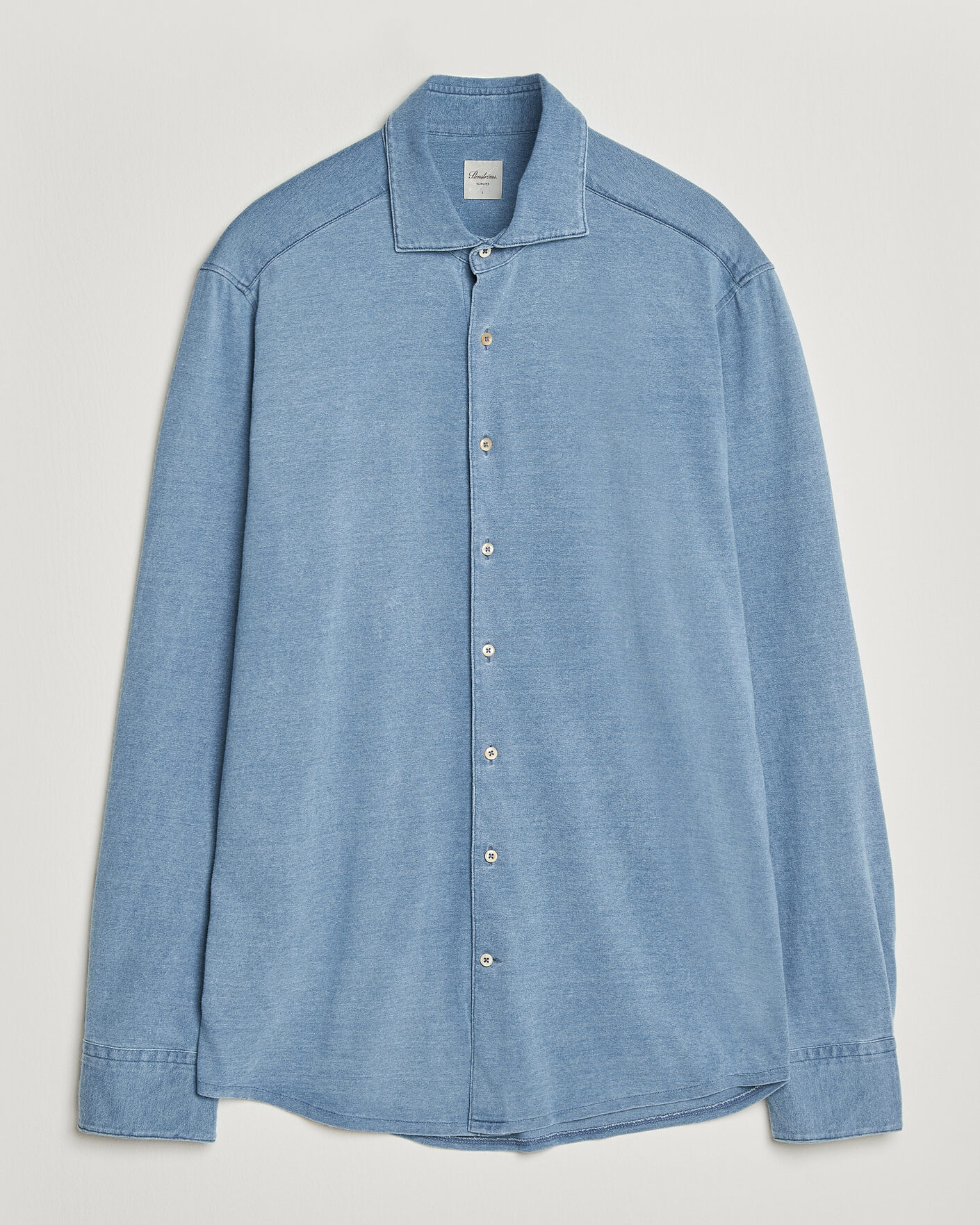  | Nouveautés dans le magasin | Stenströms | Jersey Denim Shirt Blue