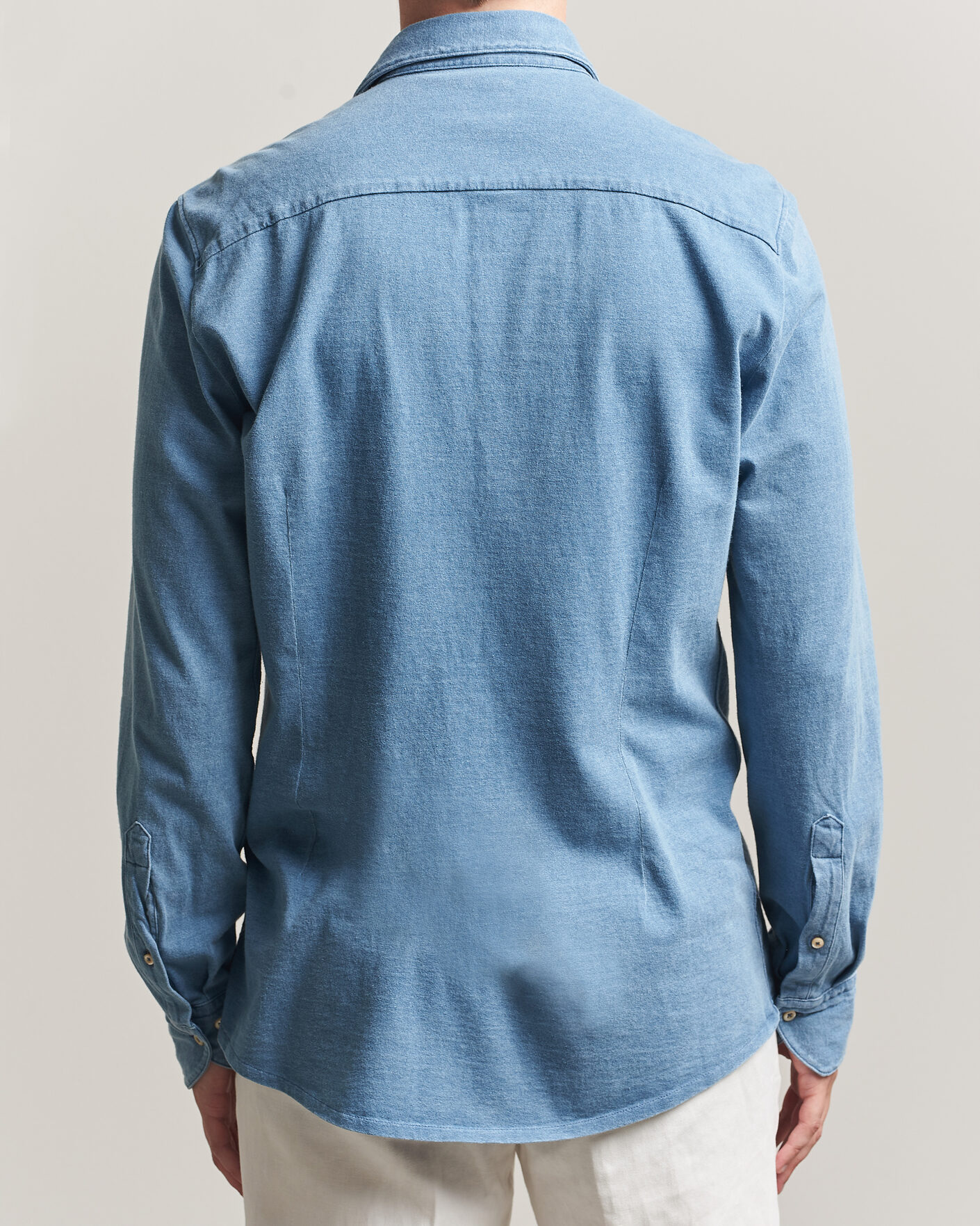 Homme | Chemises | Stenströms | Jersey Denim Shirt Blue