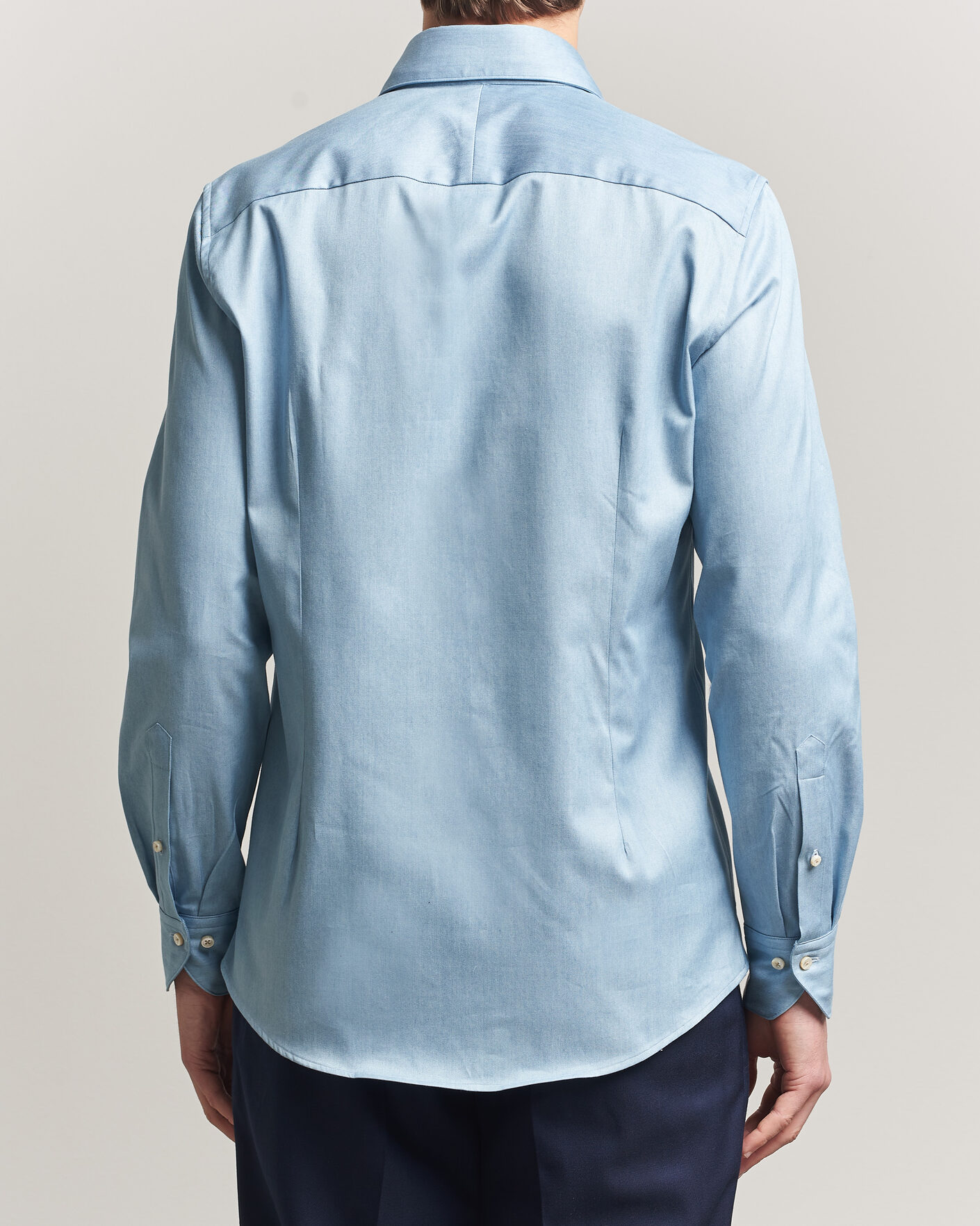 Homme | Chemises | Stenströms | 1899 Slim One Piece Washed Denim Shirt Blue