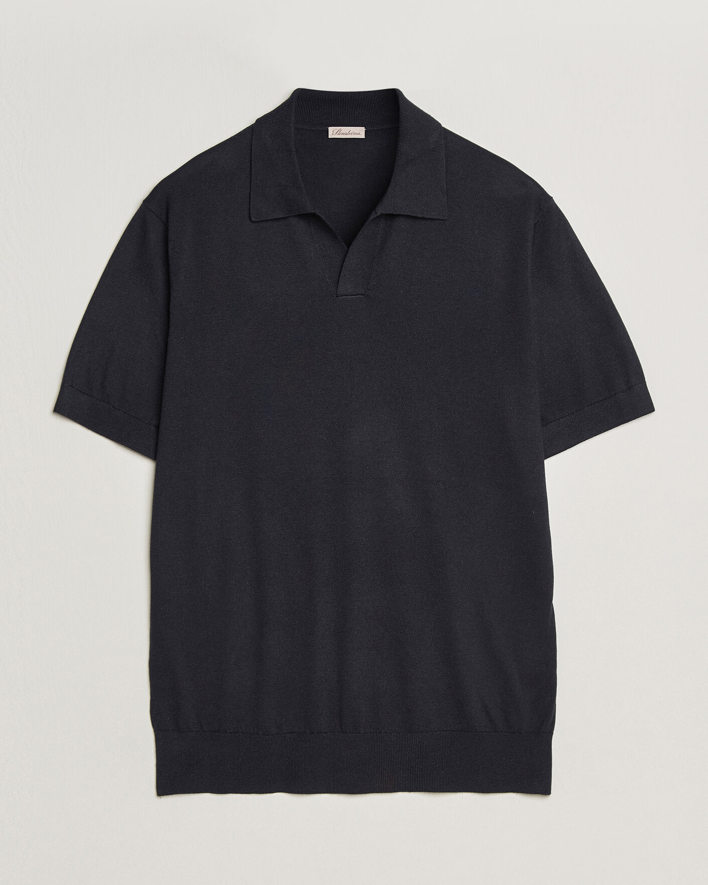 Homme | Polos | Stenströms | Silk/Cashmere Polo Navy