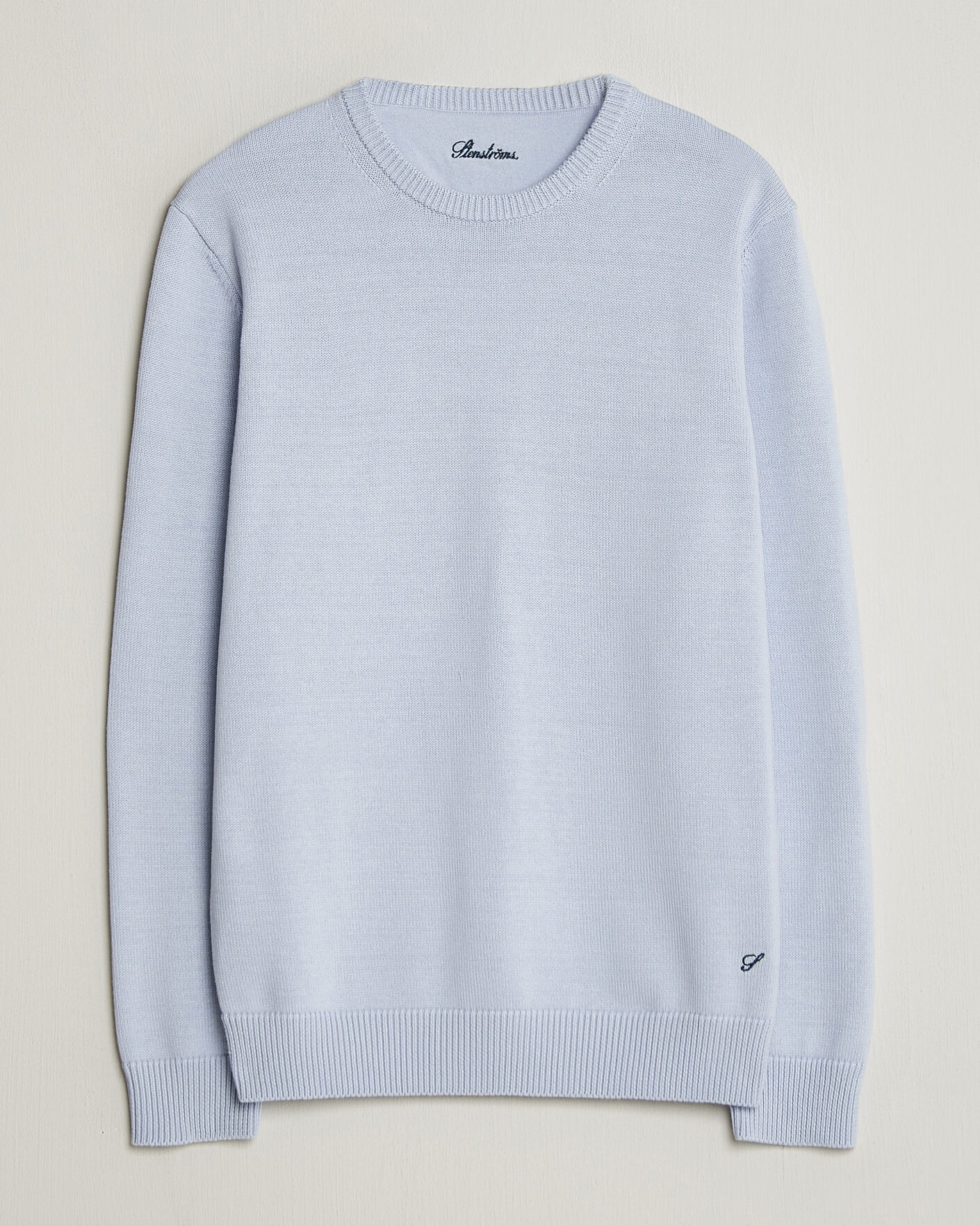 Homme | Pulls Et Tricots | Stenströms | Organic Cotton Knitted Sweater Light Blue