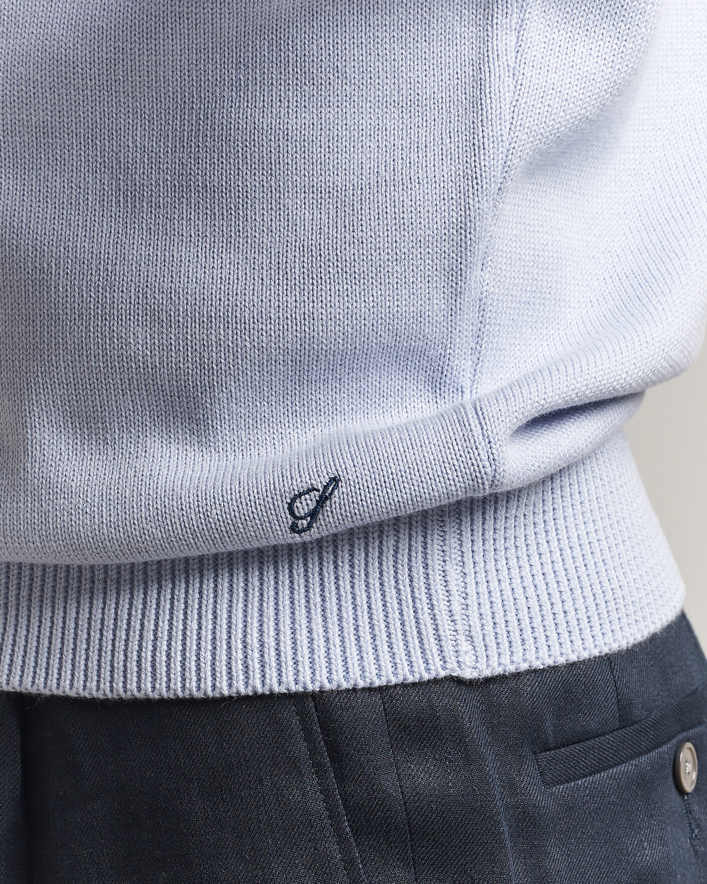Homme | Pulls Et Tricots | Stenströms | Organic Cotton Knitted Sweater Light Blue