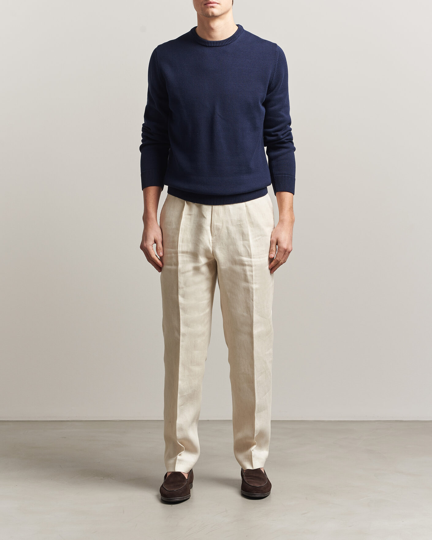 Homme | Pulls Et Tricots | Stenströms | Organic Cotton Knitted Sweater Navy