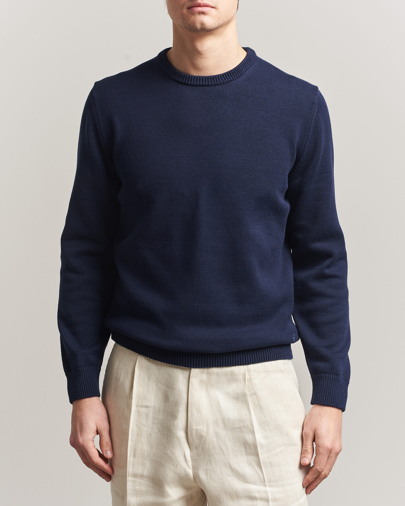 Homme | Pulls Et Tricots | Stenströms | Organic Cotton Knitted Sweater Navy