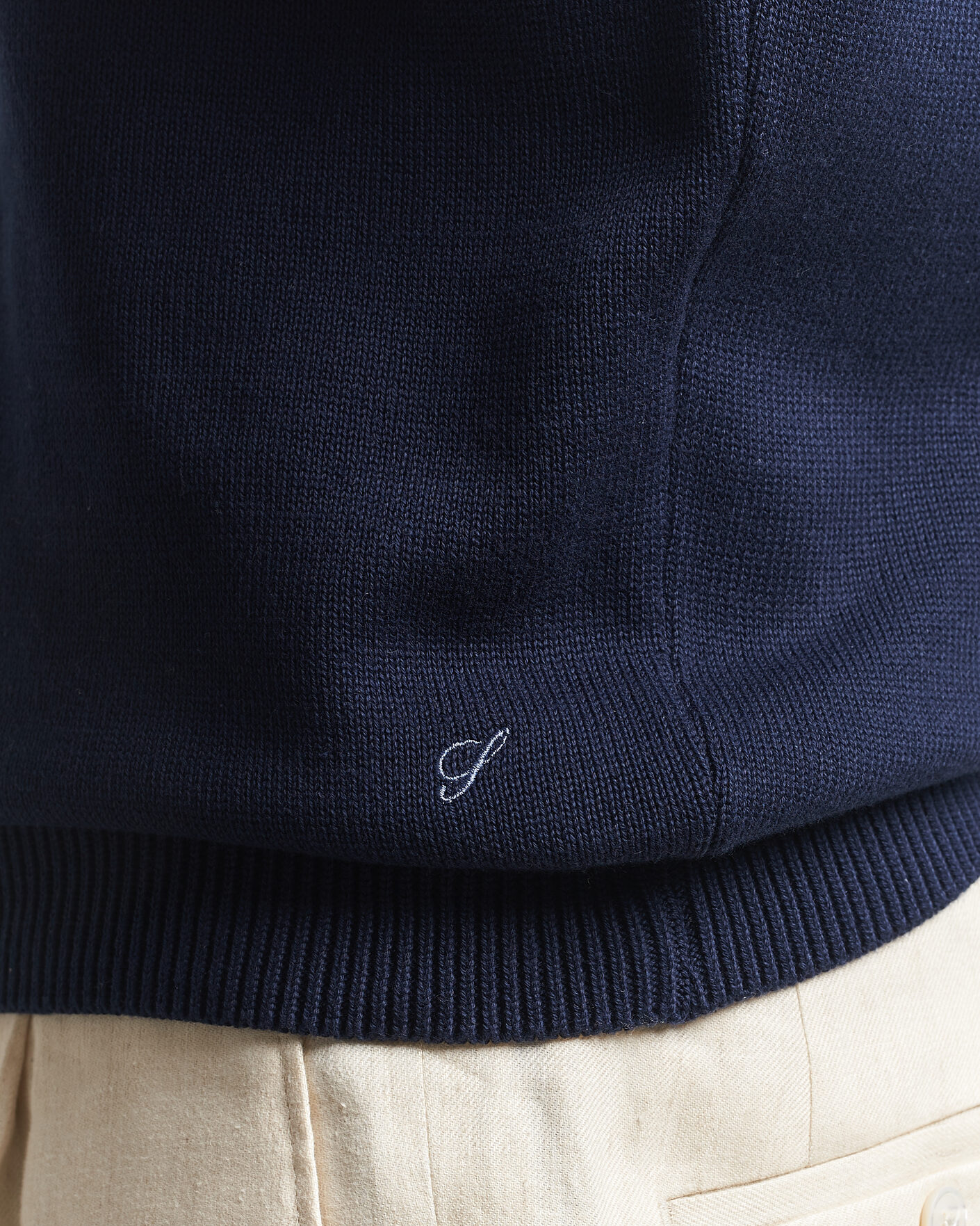Homme | Pulls Et Tricots | Stenströms | Organic Cotton Knitted Sweater Navy