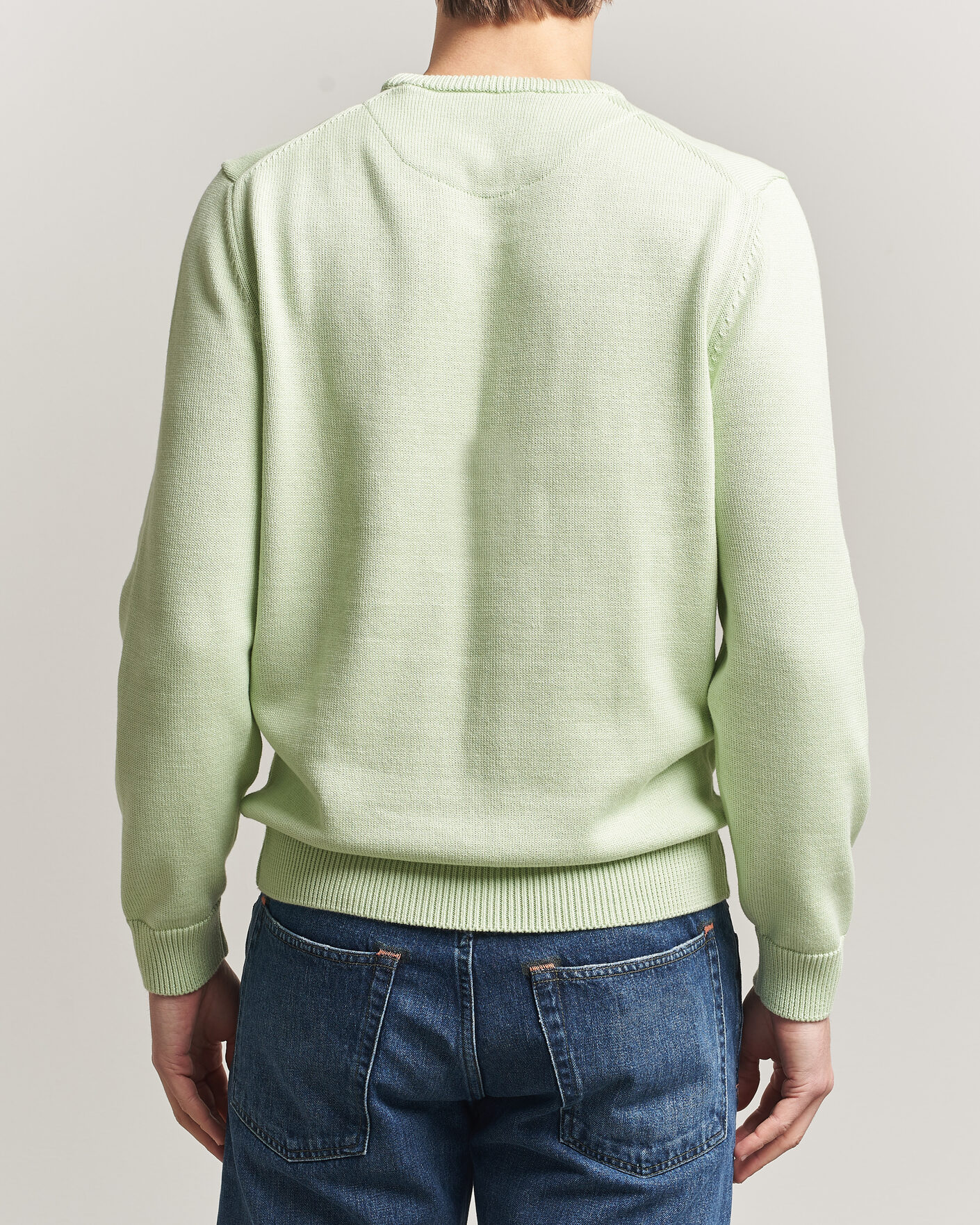 Homme | Pulls Et Tricots | Stenströms | Organic Cotton Knitted Sweater Light Green