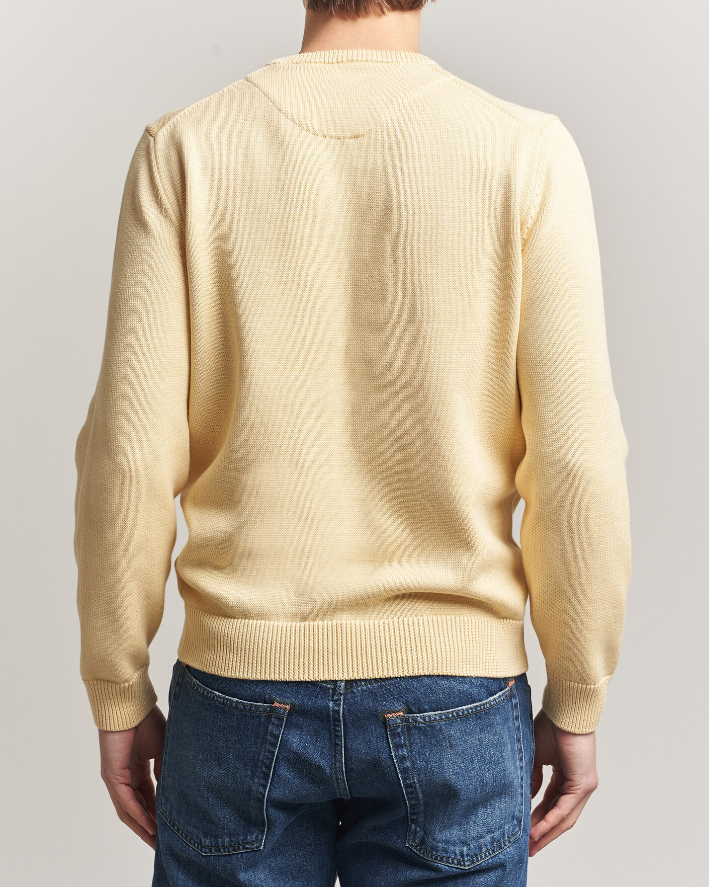Homme | Pulls Et Tricots | Stenströms | Organic Cotton Knitted Sweater Light Yellow