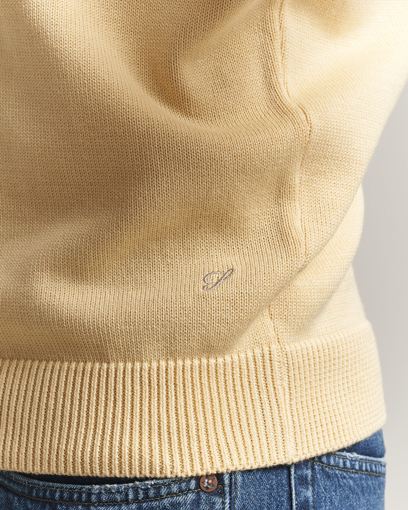 Homme | Pulls Et Tricots | Stenströms | Organic Cotton Knitted Sweater Light Yellow