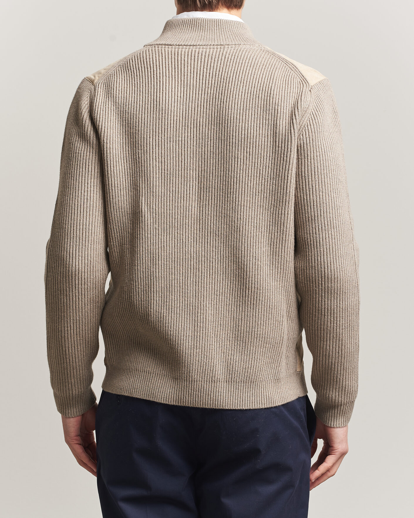 Homme | Pulls Et Tricots | Stenströms | Knitted Hybrid Buttoned Alcantara Cardigan Taupe