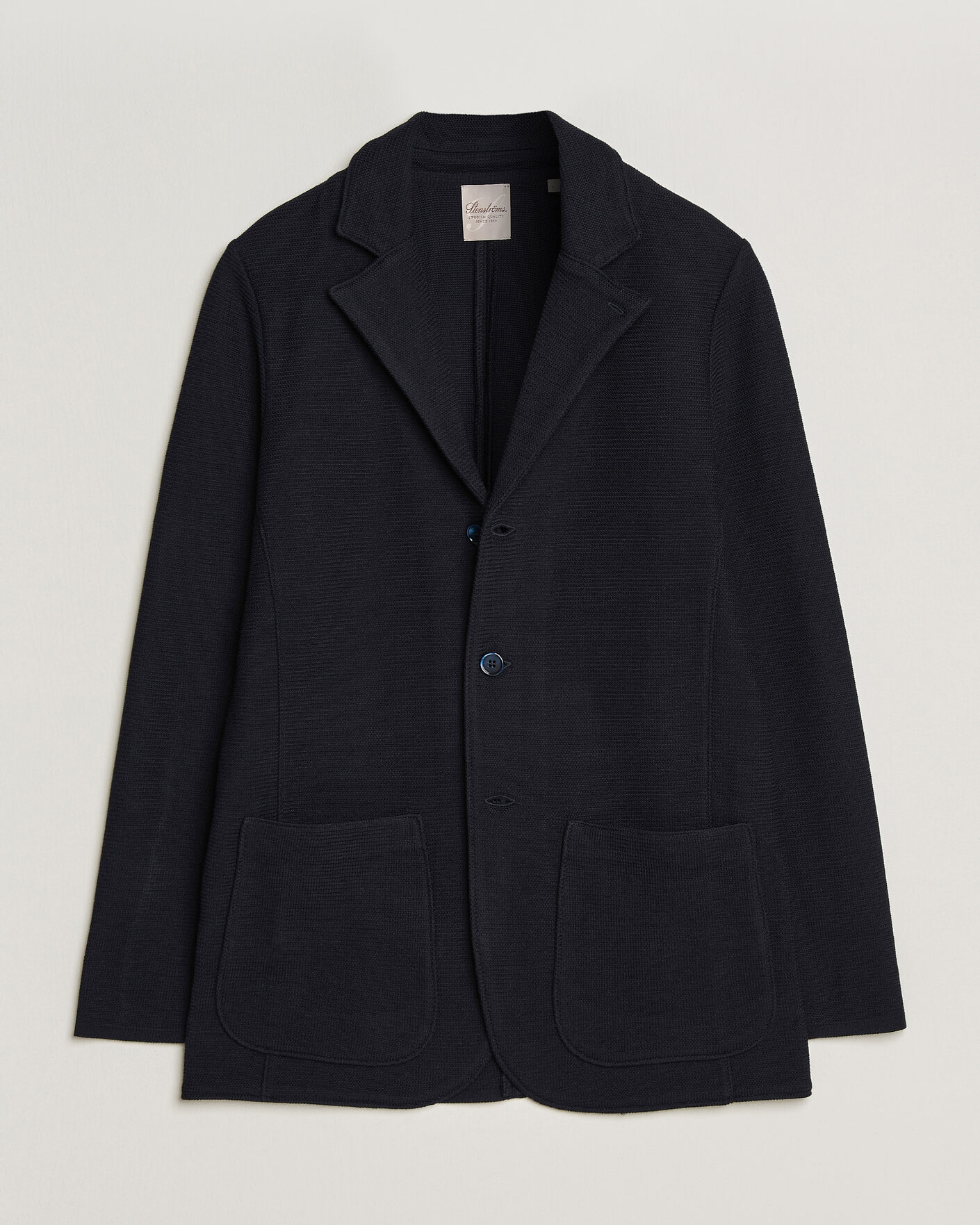 Homme | Blazers | Stenströms | Milano Knitted Textured Blazer Navy