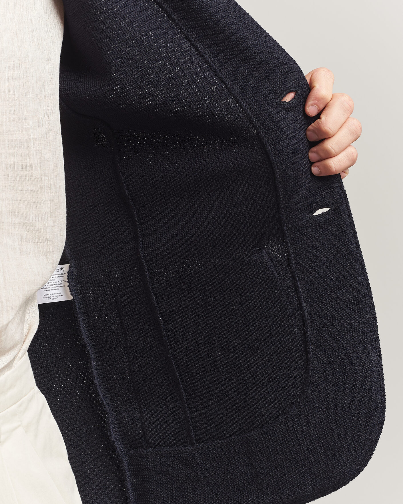 Homme | Blazers | Stenströms | Milano Knitted Textured Blazer Navy