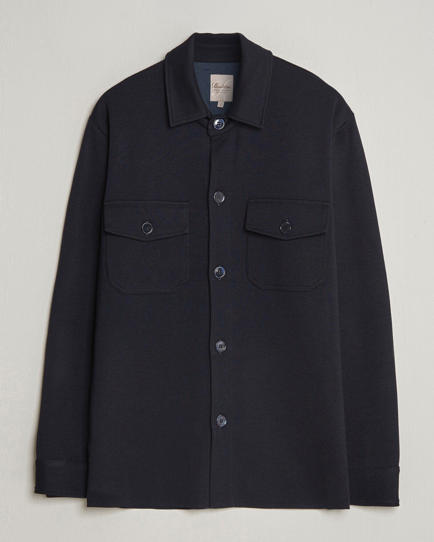 Homme | Pulls Et Tricots | Stenströms | Milano Knitted Merino Overshirt Navy