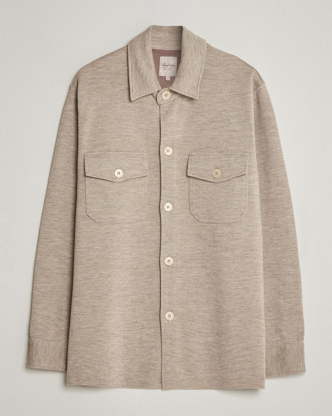 Homme | Pulls Et Tricots | Stenströms | Milano Knitted Merino Overshirt Beige