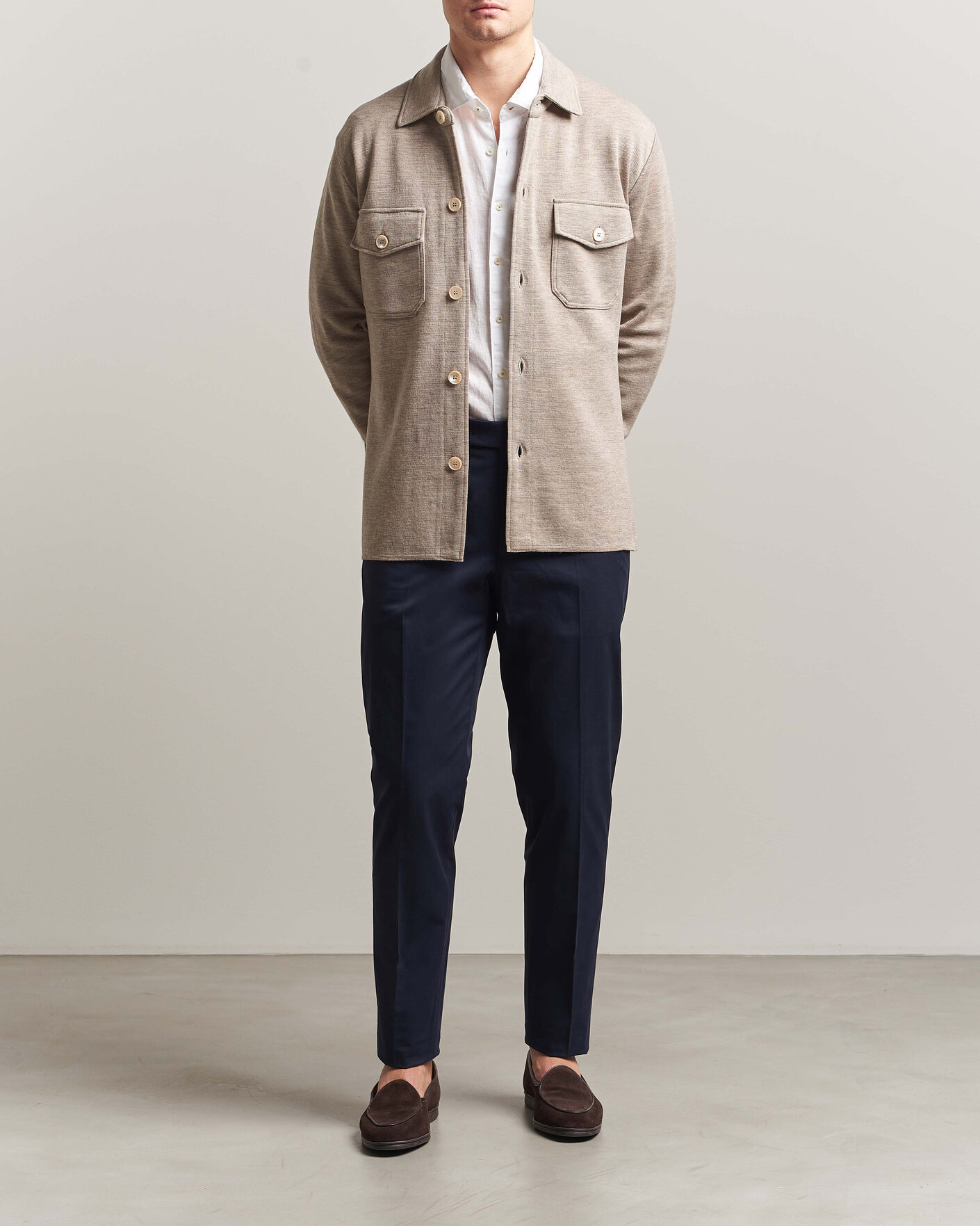 Homme | Pulls Et Tricots | Stenströms | Milano Knitted Merino Overshirt Beige