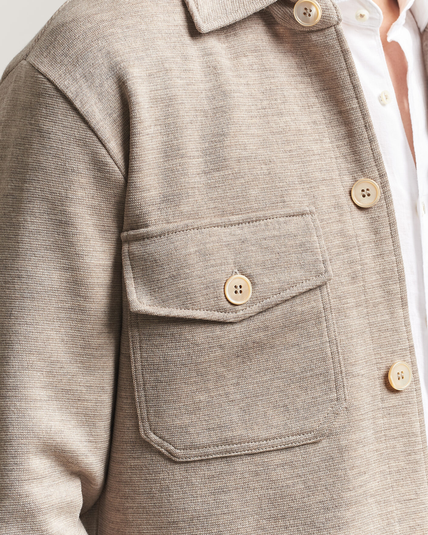 Homme | Pulls Et Tricots | Stenströms | Milano Knitted Merino Overshirt Beige