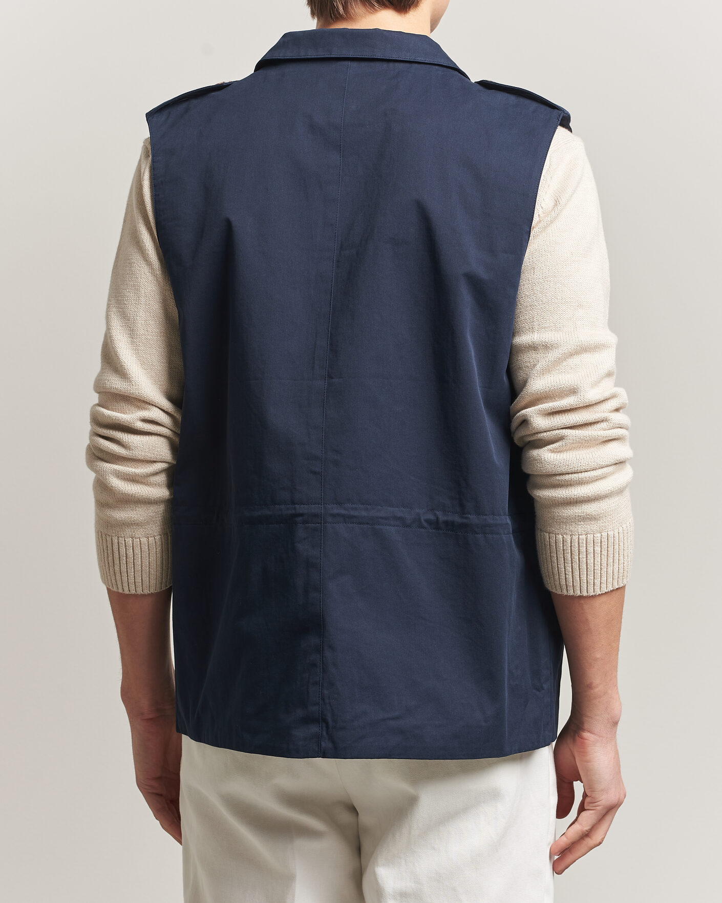 Homme | Gilets | Stenströms | Cotton  Twill Vest Navy