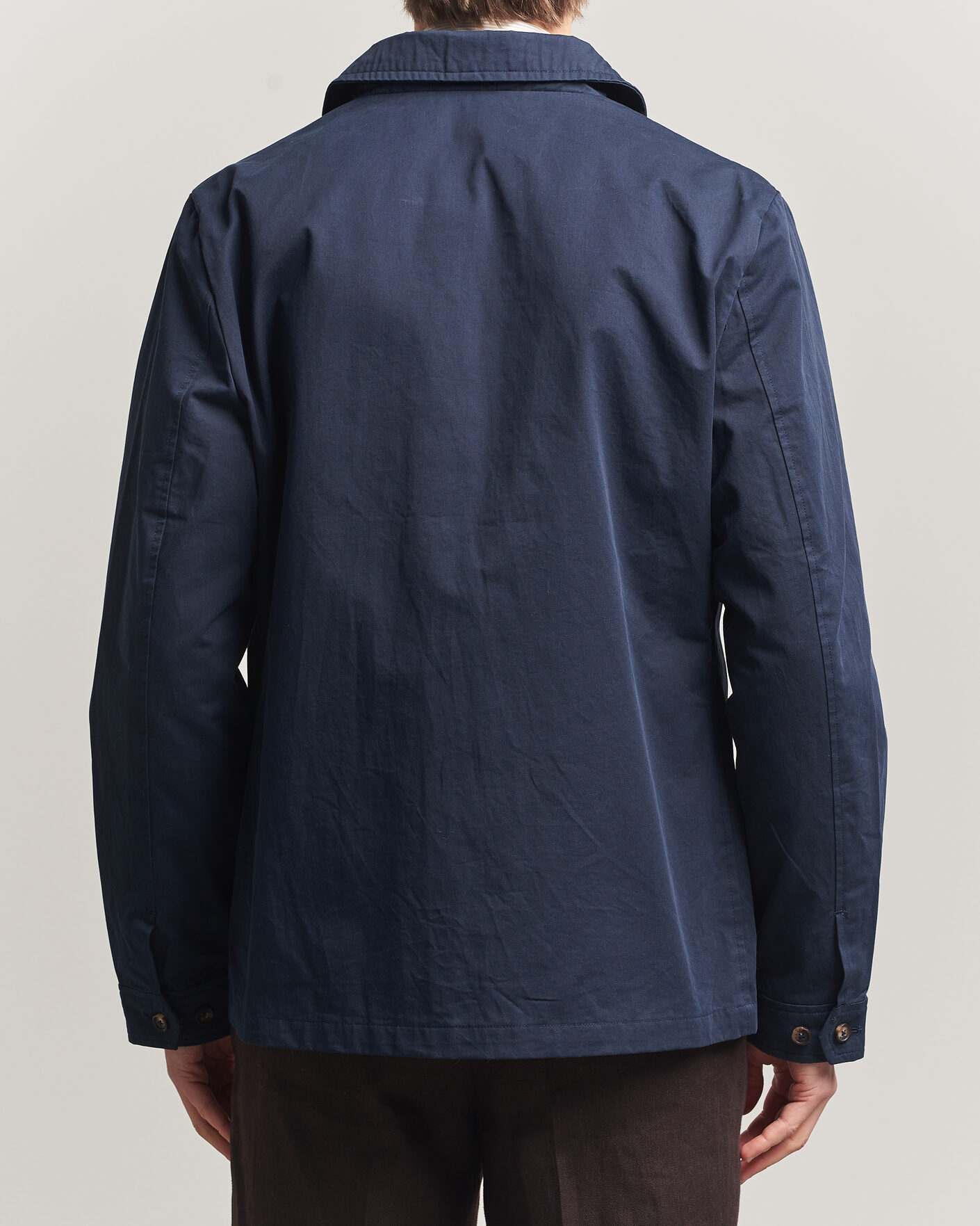 Homme | Manteaux Et Vestes | Stenströms | Cotton Twill Overshirt Navy