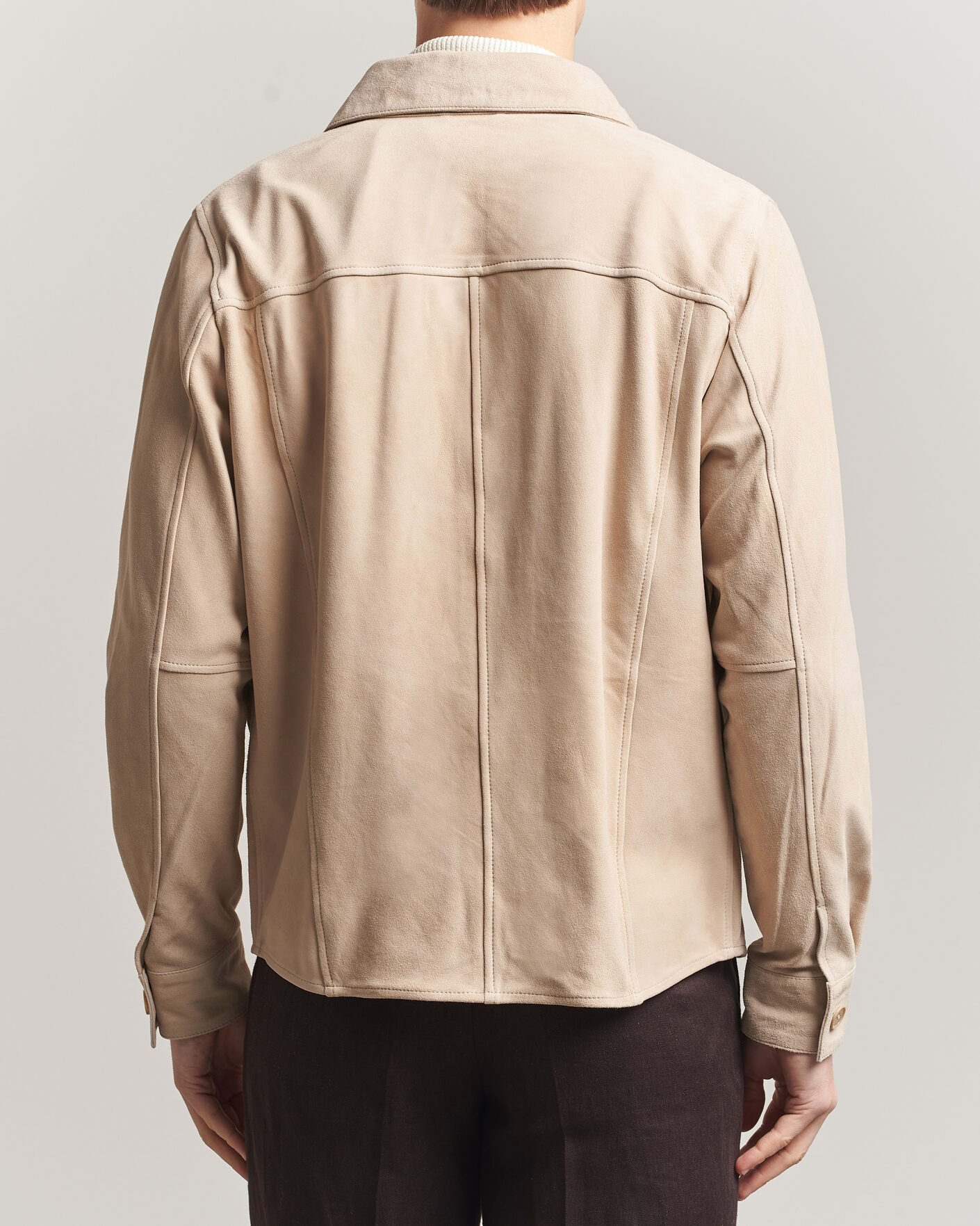 Homme | Manteaux Et Vestes | Stenströms | Suede Pocket Overshirt Beige
