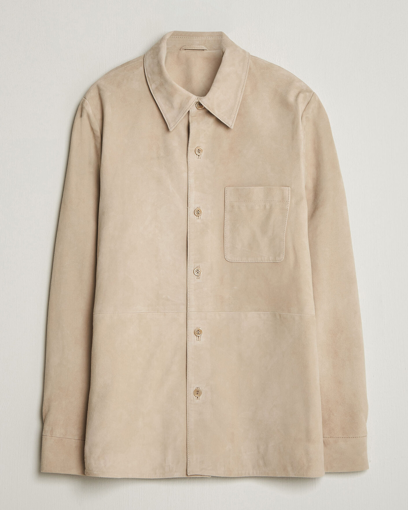 Homme | Manteaux Et Vestes | Stenströms | Suede Overshirt Beige
