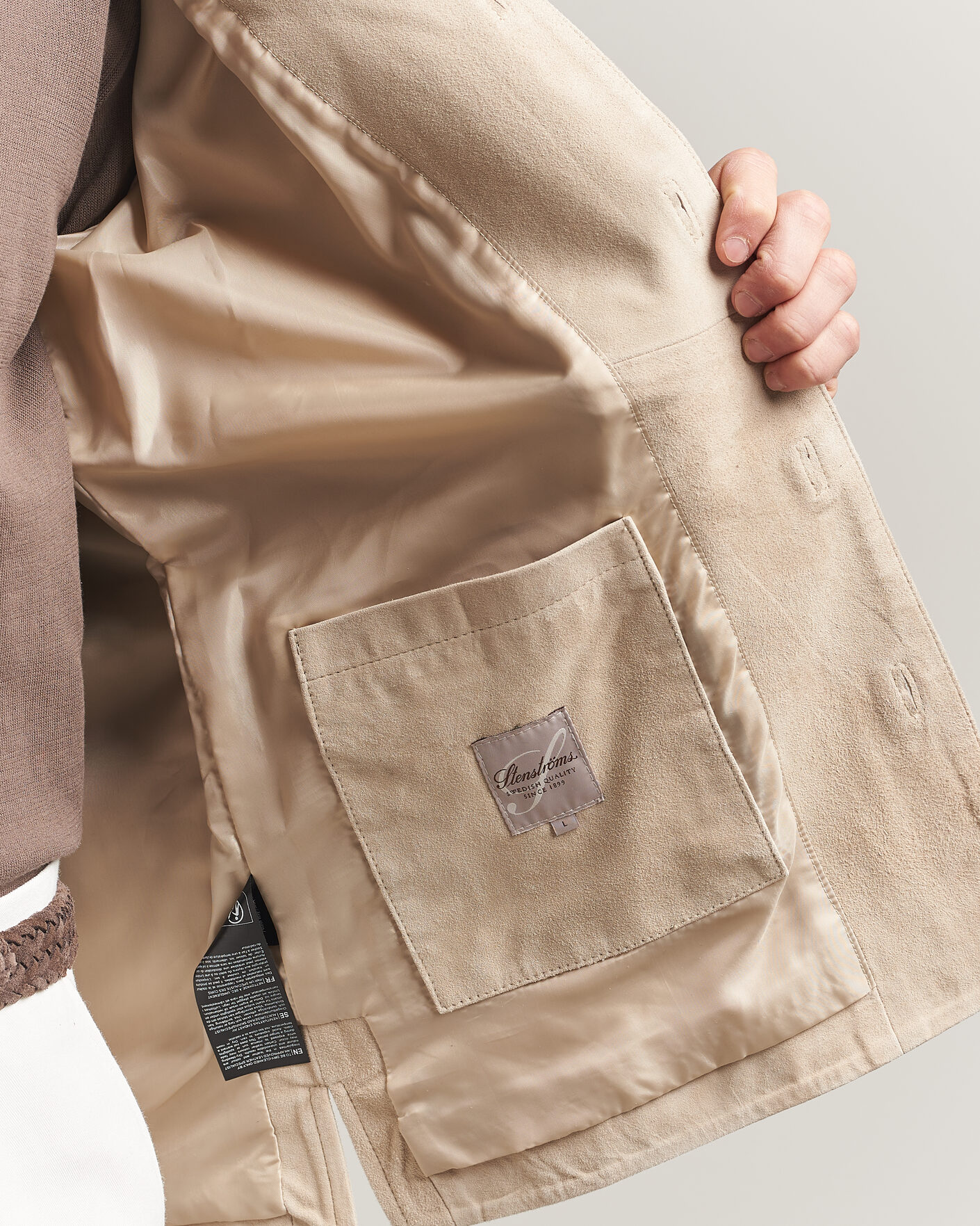 Homme | Manteaux Et Vestes | Stenströms | Suede Overshirt Beige