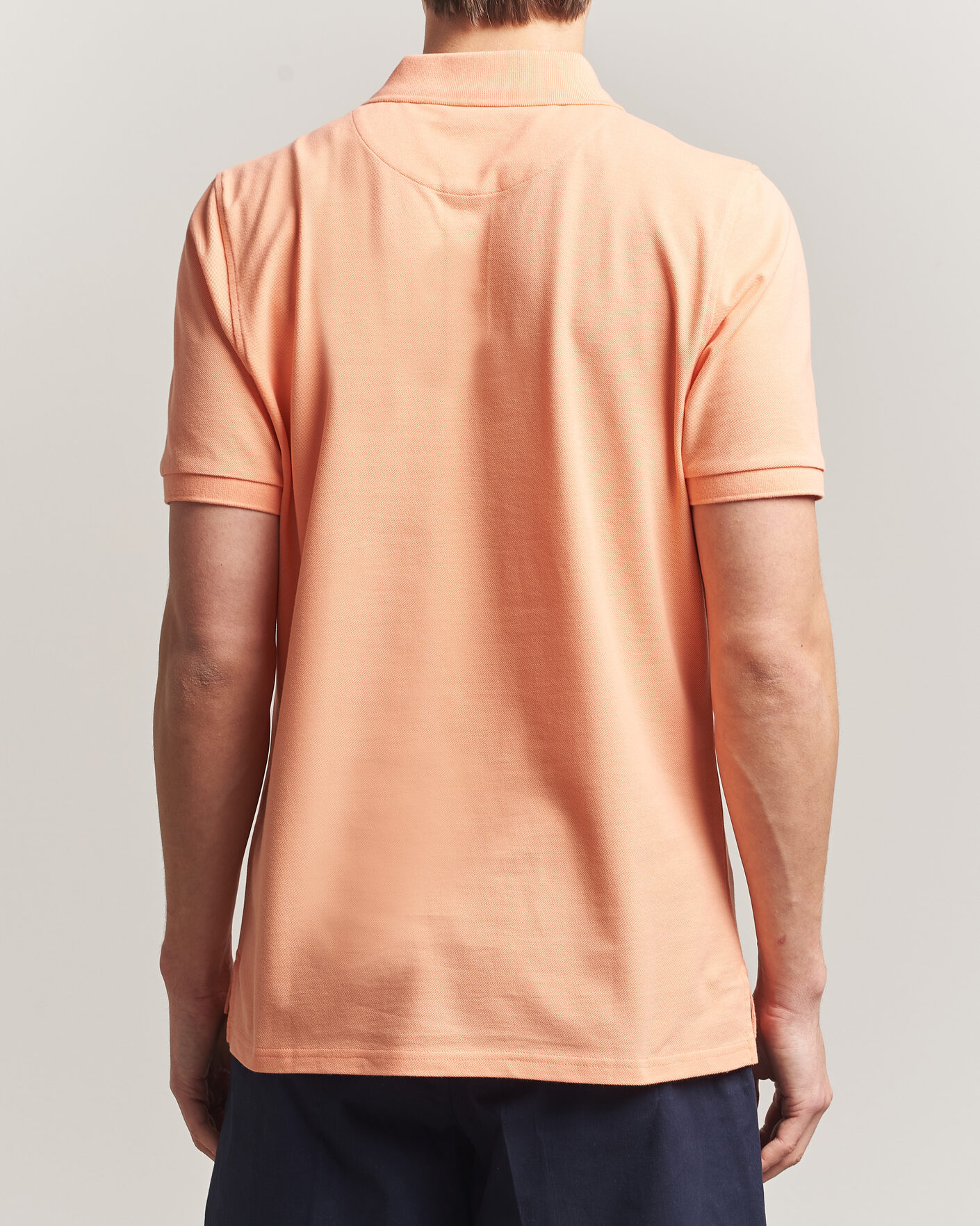 Homme | Polos | Stenströms | Organic Cotton Piquet Polo Shirt Mandarin