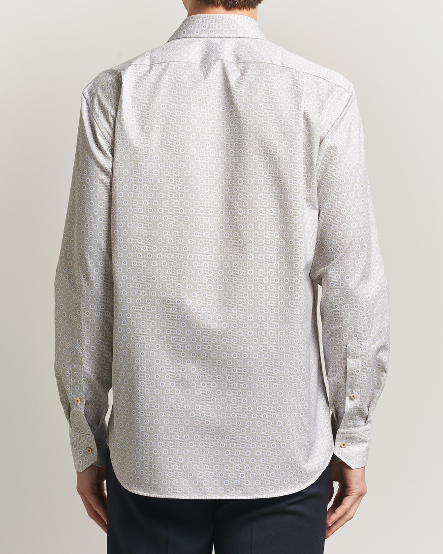 Homme | Chemises | Stenströms | Regular Fit Printed Cotton Twill Shirt Light Brown
