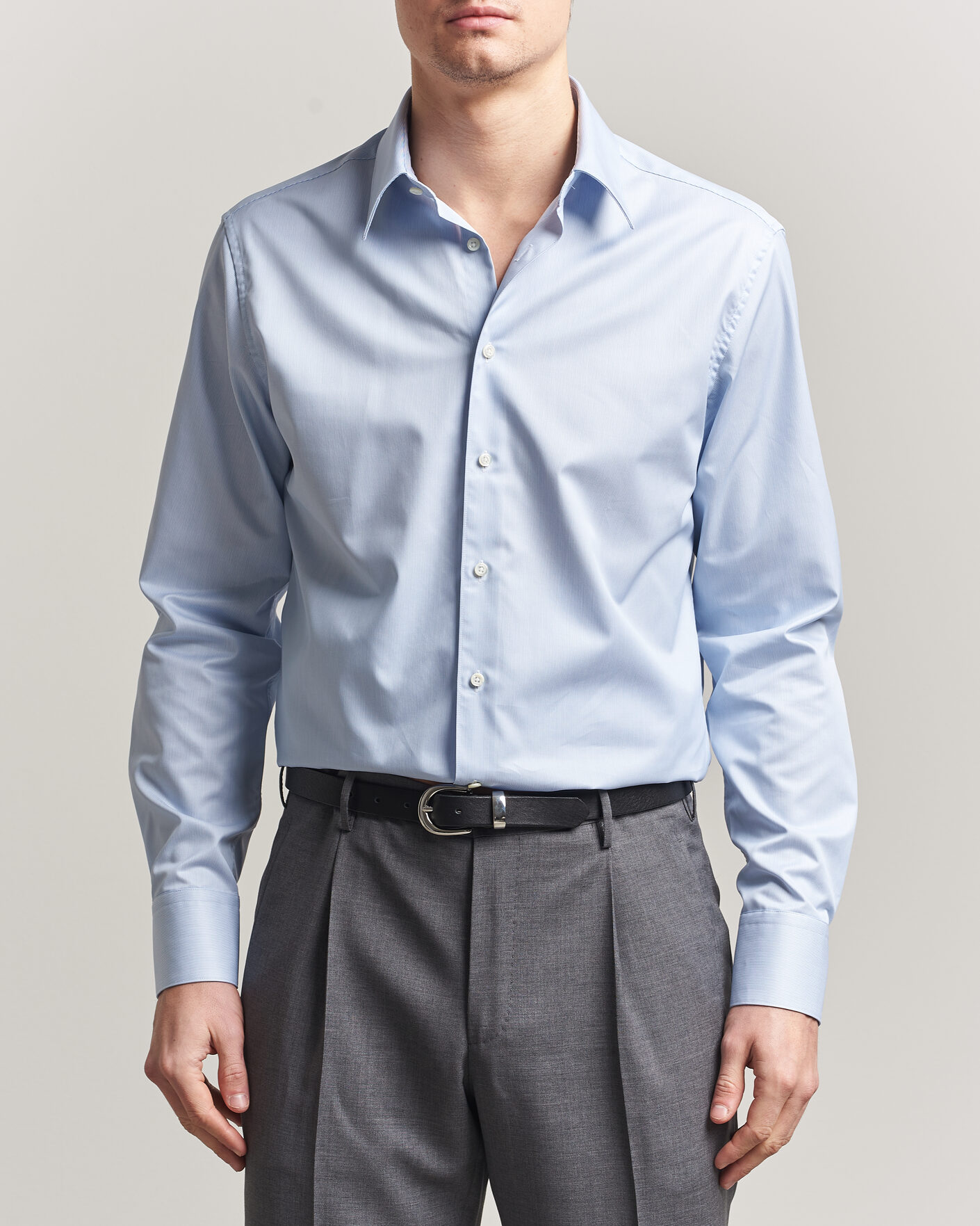 Homme | Chemises | Stenströms | Regular Fit Thin Stripe Pointed Collar Shirt Blue