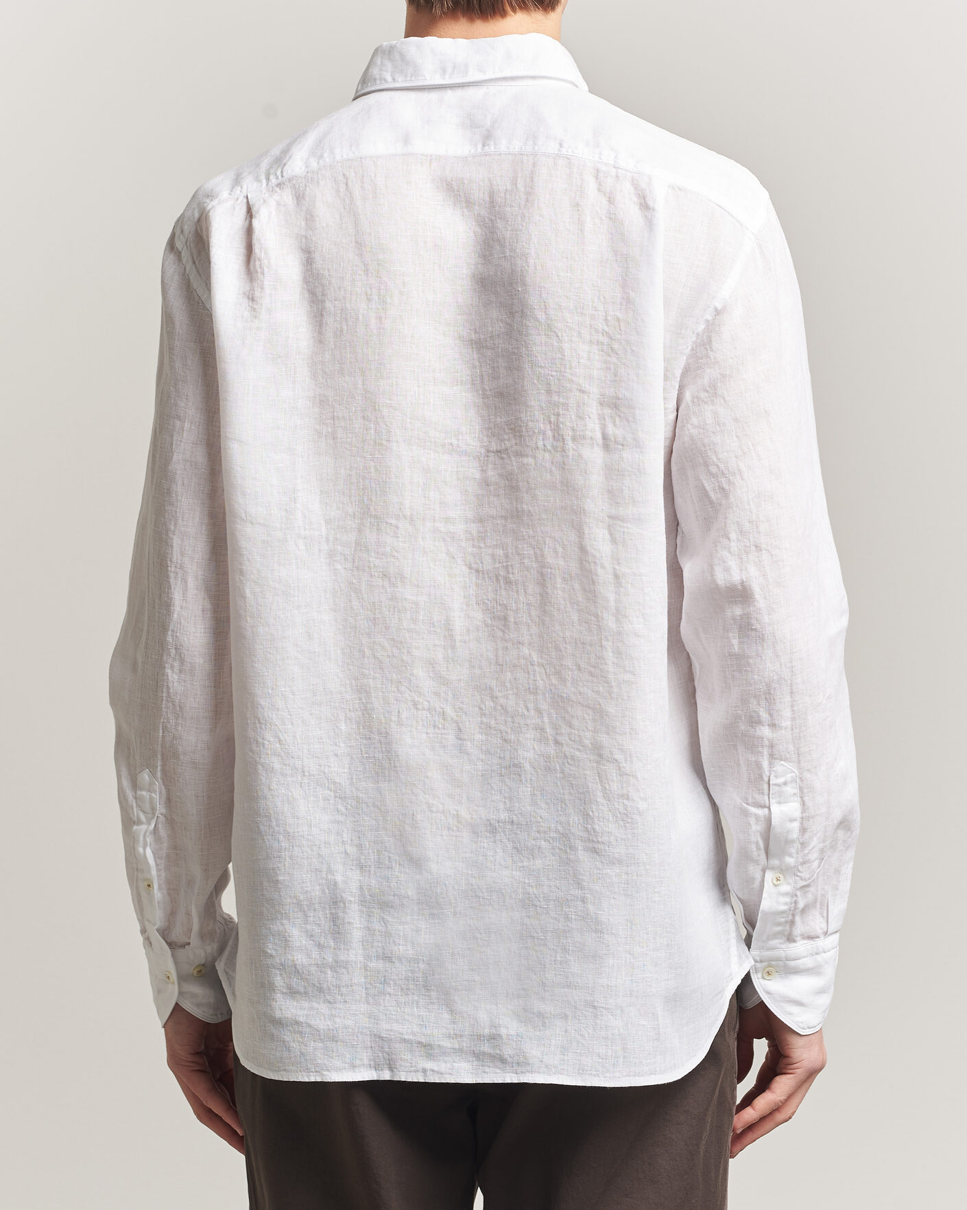 Homme | Chemises | Stenströms | Regular Fit Cut Away Linen Shirt White