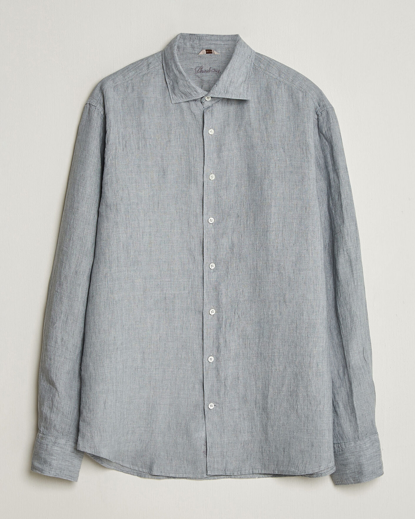 Homme | Chemises | Stenströms | Regular Fit Cut Away Linen Shirt Grey