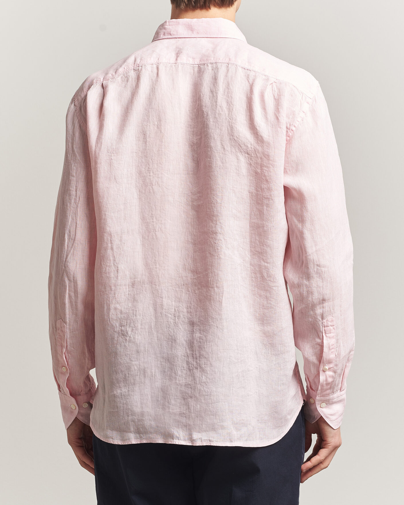 Homme | Chemises | Stenströms | Regular Fit Cut Away Linen Shirt Soft Pink