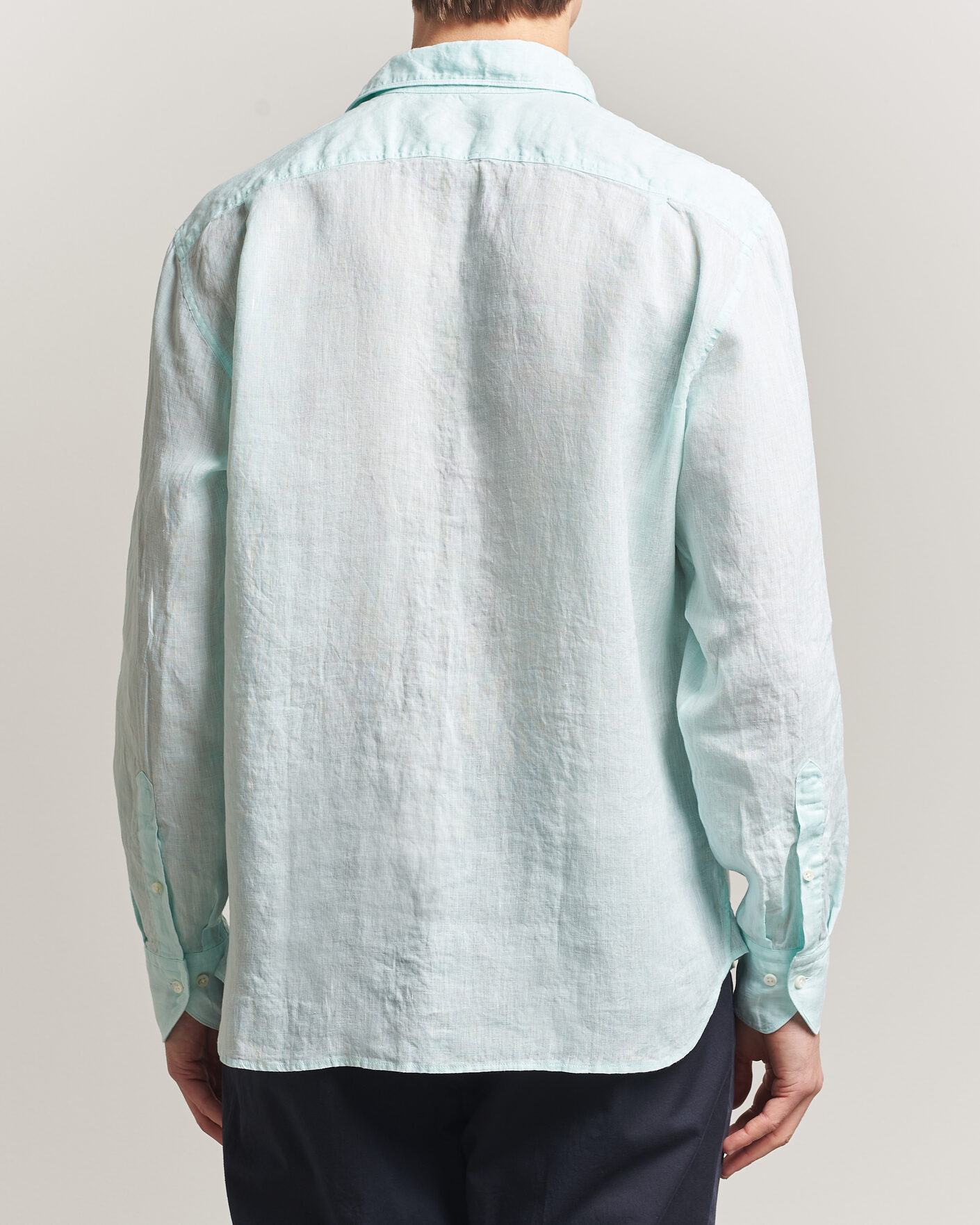 Homme | Chemises | Stenströms | Regular Fit Cut Away Linen Shirt Mint