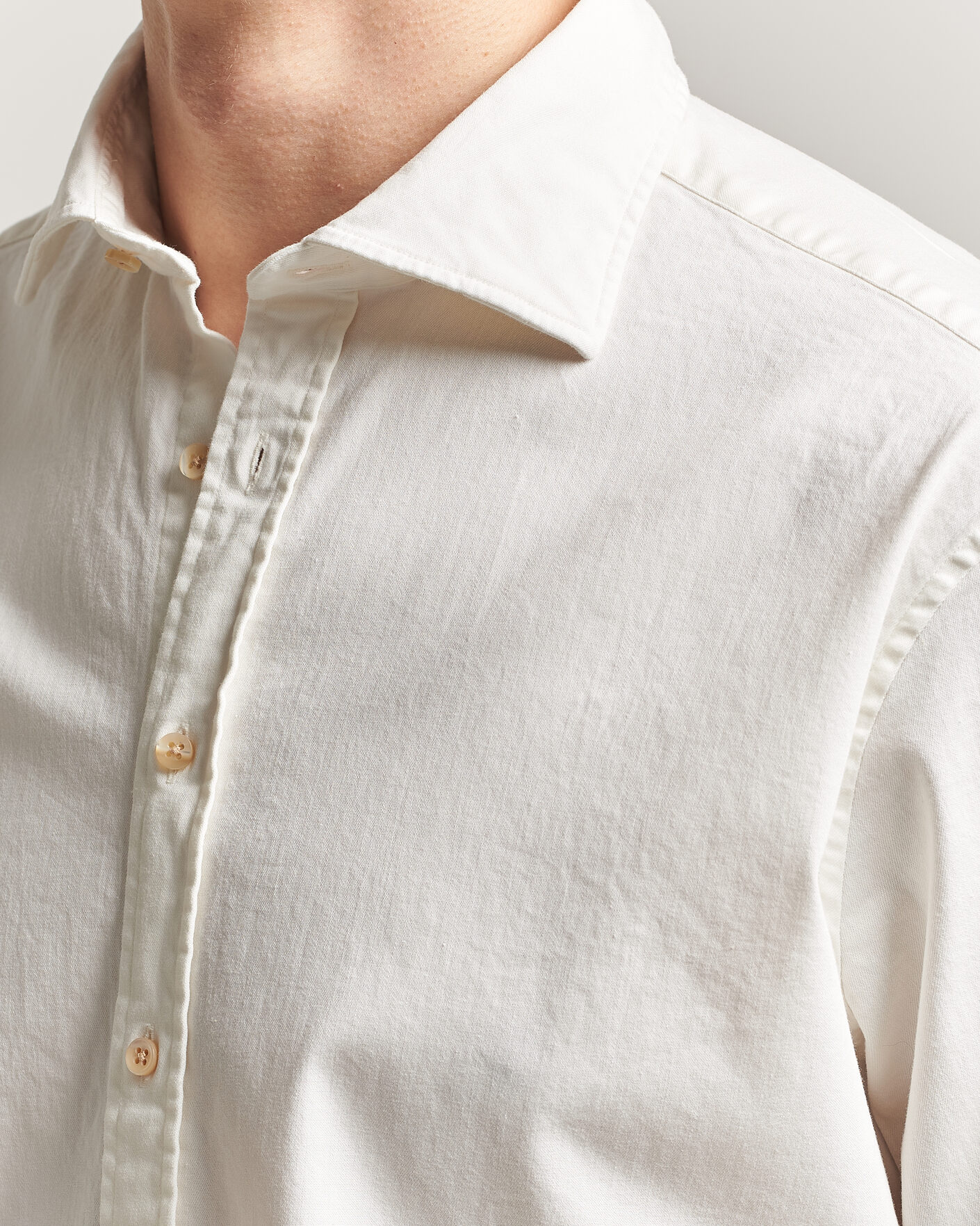 Homme | Chemises | Stenströms | Regular Fit Garment Washed Denim Shirt White