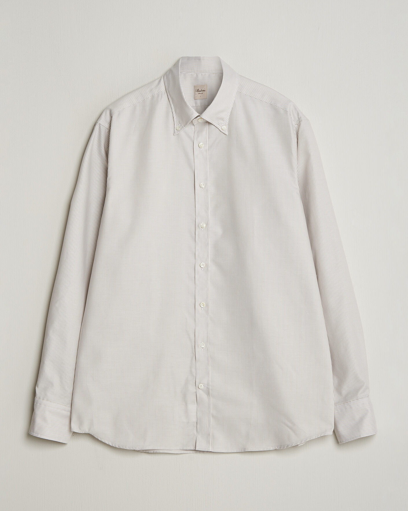 Homme | Chemises | Stenströms | Regular Fit Thin Striped Oxford Shirt Beige