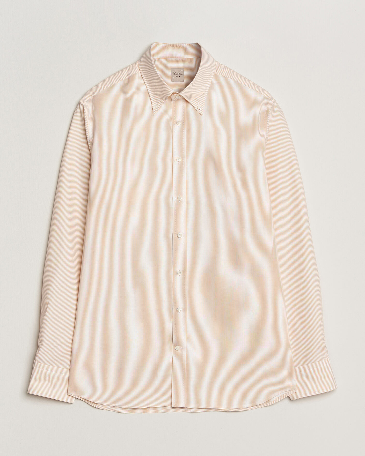 Homme | Chemises | Stenströms | Regular Fit Thin Striped Oxford Shirt Orange