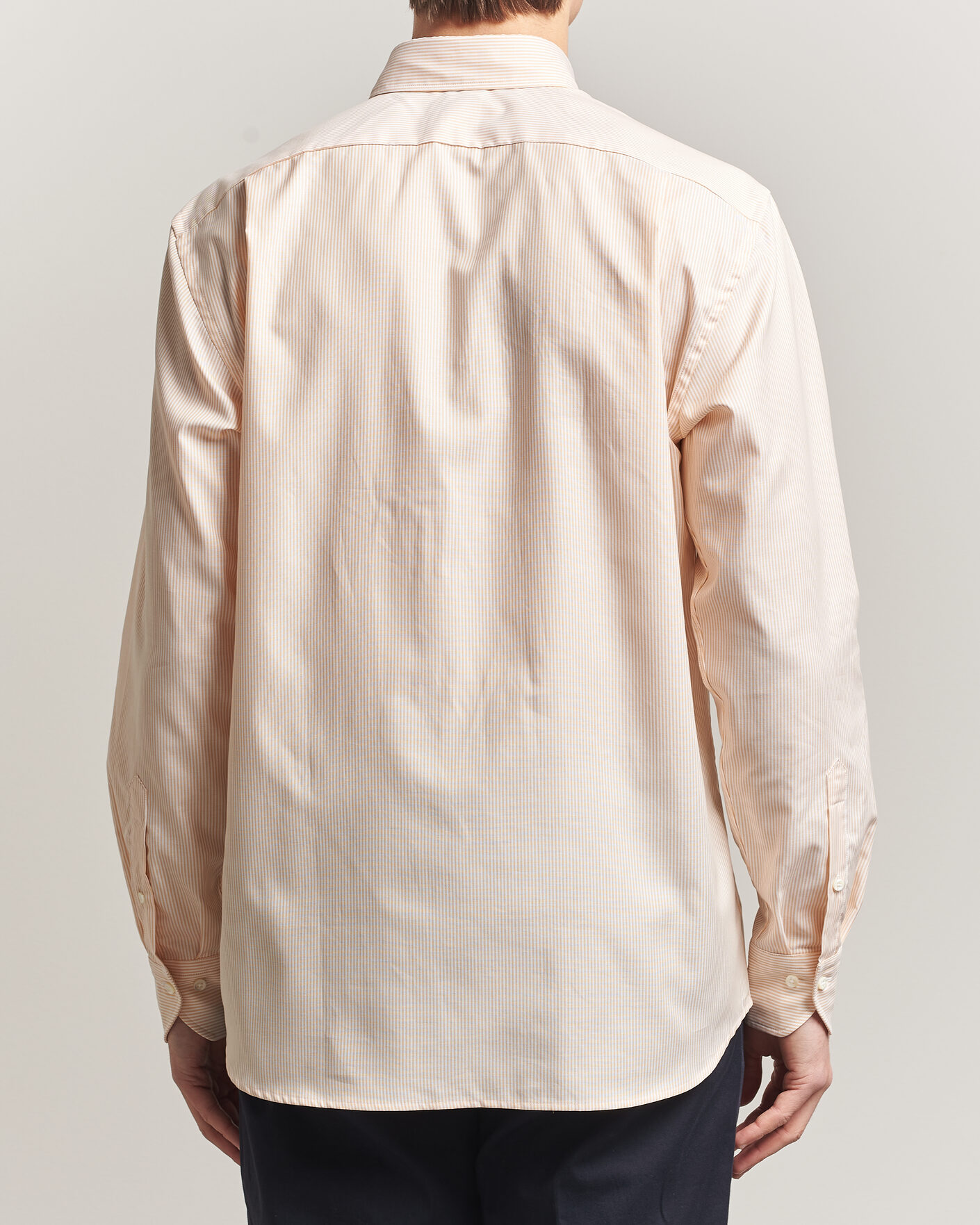 Homme | Chemises | Stenströms | Regular Fit Thin Striped Oxford Shirt Orange