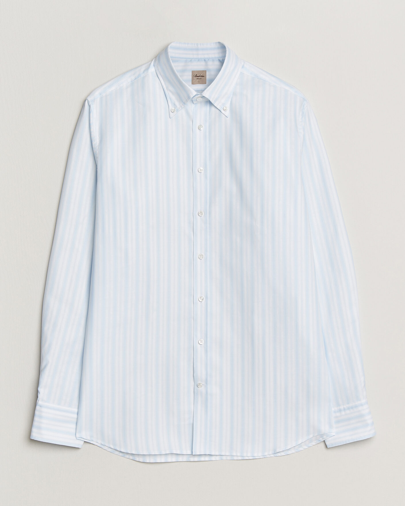 Homme | Chemises | Stenströms | Regular Fit Striped Oxford Shirt Light Blue