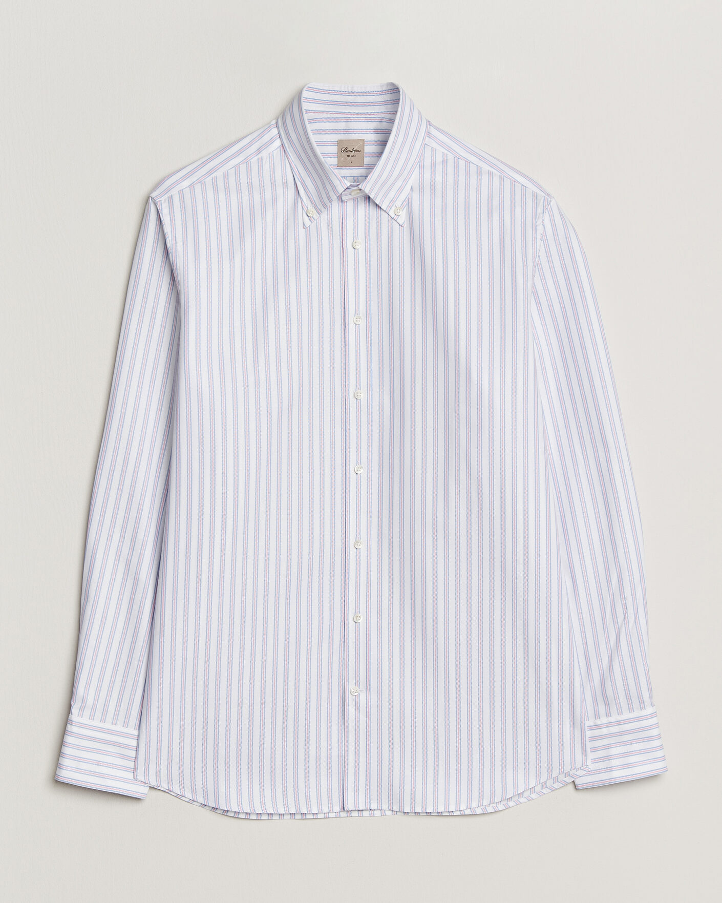 Homme | Chemises | Stenströms | Regular Fit Multi Striped Oxford Shirt Blue/Pink