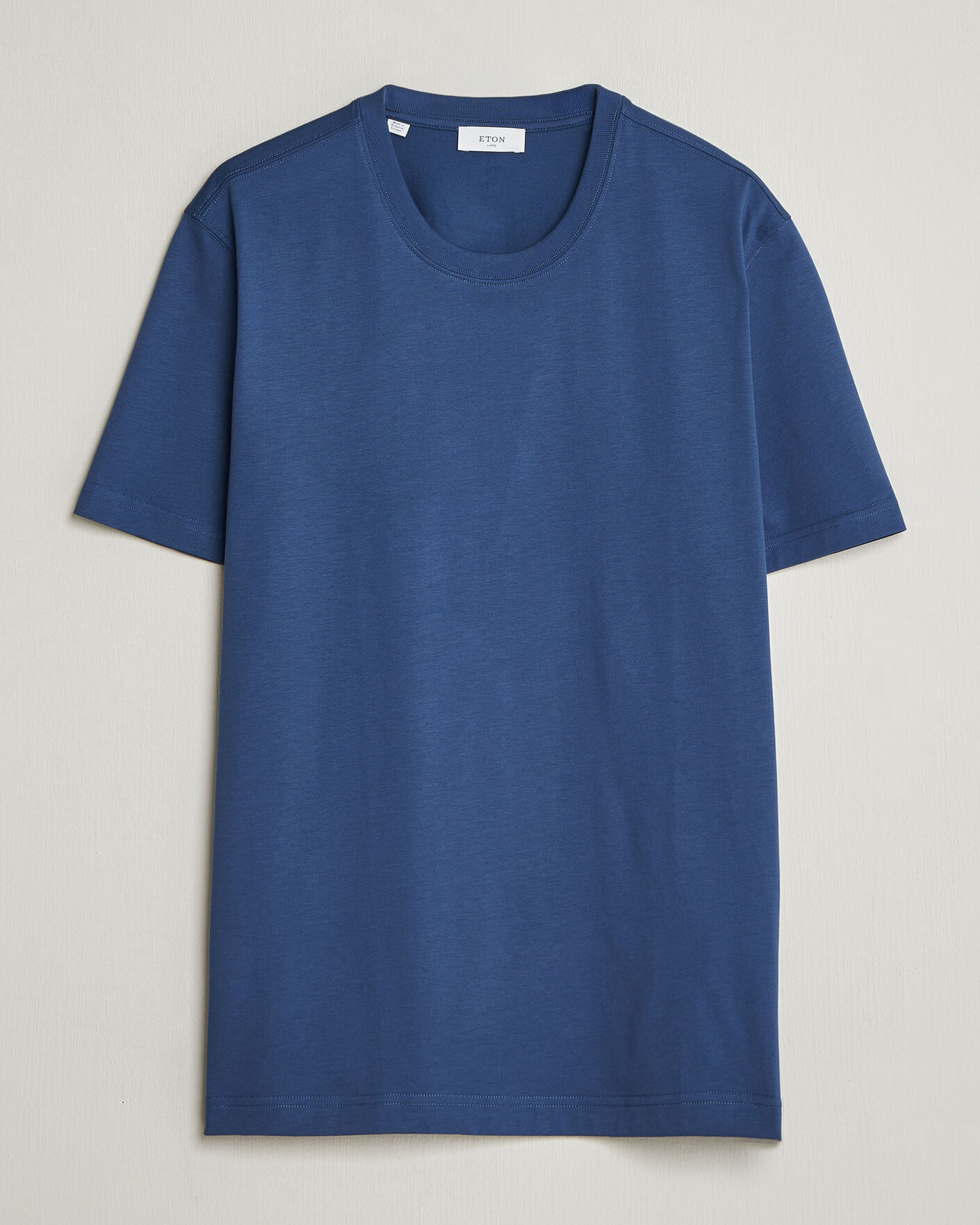 Homme | T-shirts | Eton | Supima Cotton Crew Neck T-Shirt Mid Blue