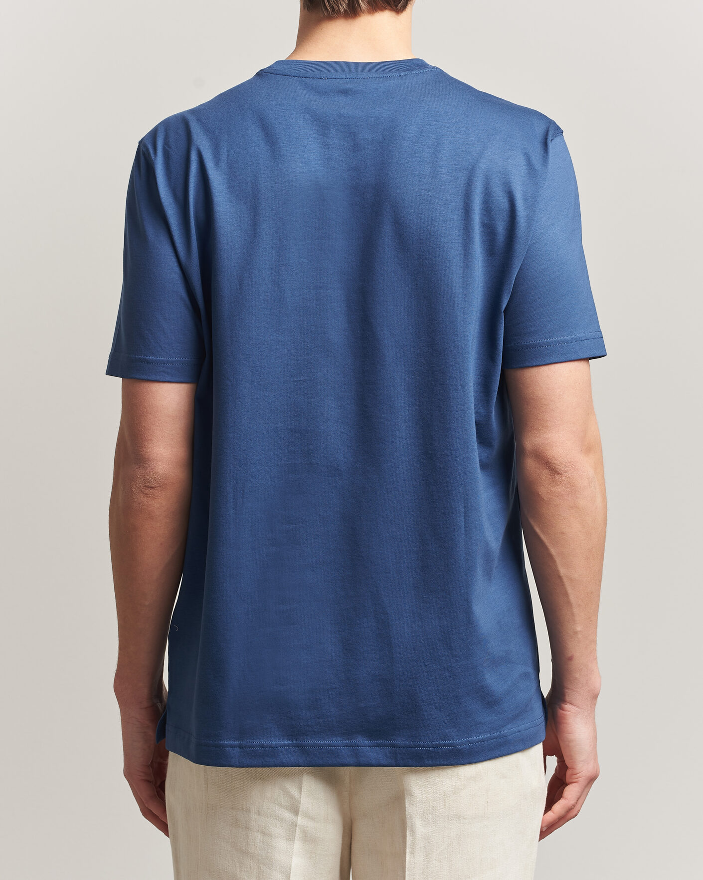 Homme | T-shirts | Eton | Supima Cotton Crew Neck T-Shirt Mid Blue