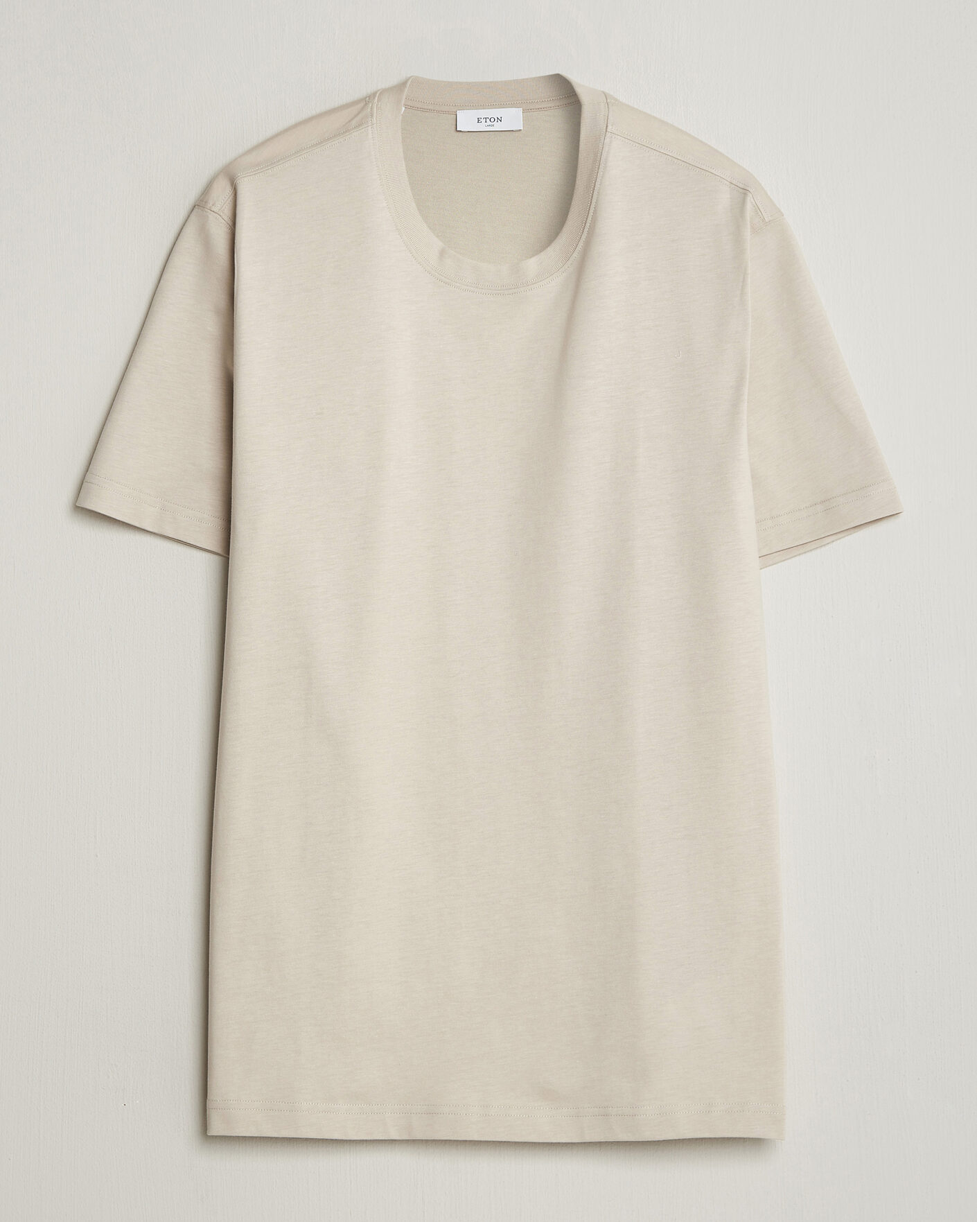 Homme | T-shirts | Eton | Supima Cotton Crew Neck T-Shirt Beige