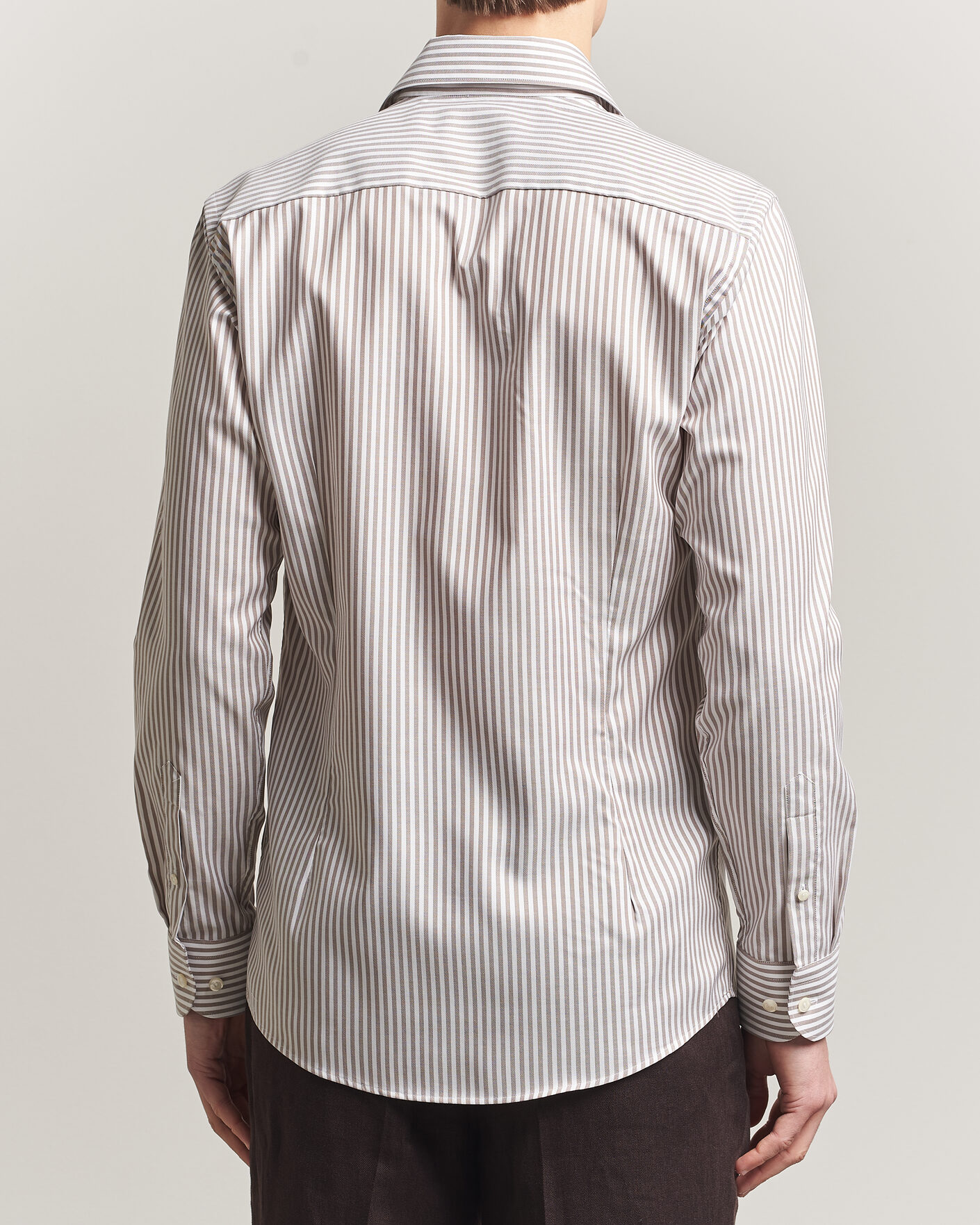 Homme | Chemises | Eton | Slim Fit Signature Oxford Striped Shirt Beige