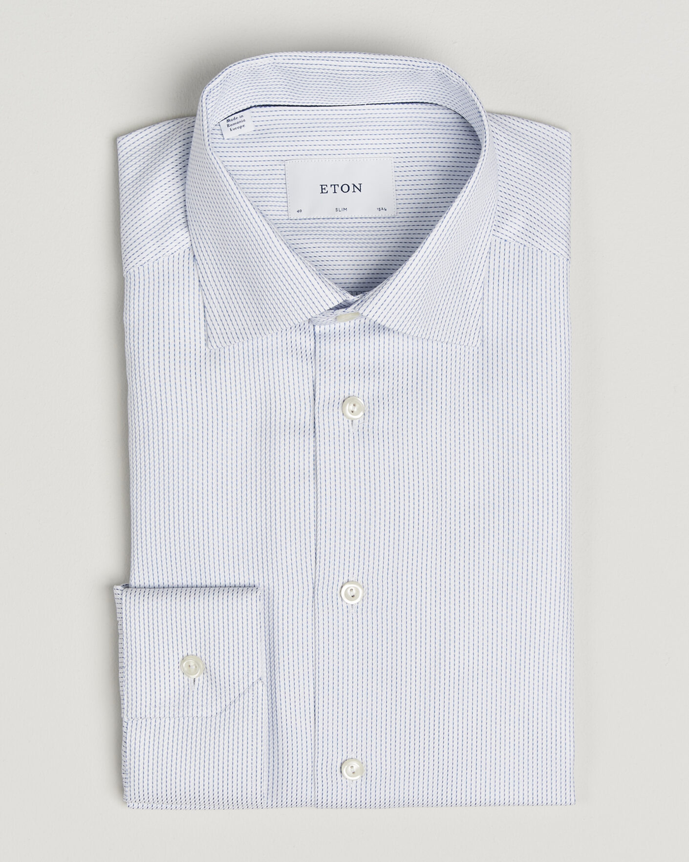 Homme | Chemises | Eton | Slim Fit Signature Twill Structured Shirt Light Blue